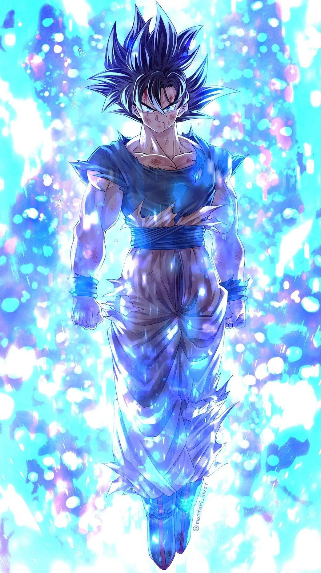 1043x1858 Download Dragon Ball Z Cool Blue Art Wallpaper
