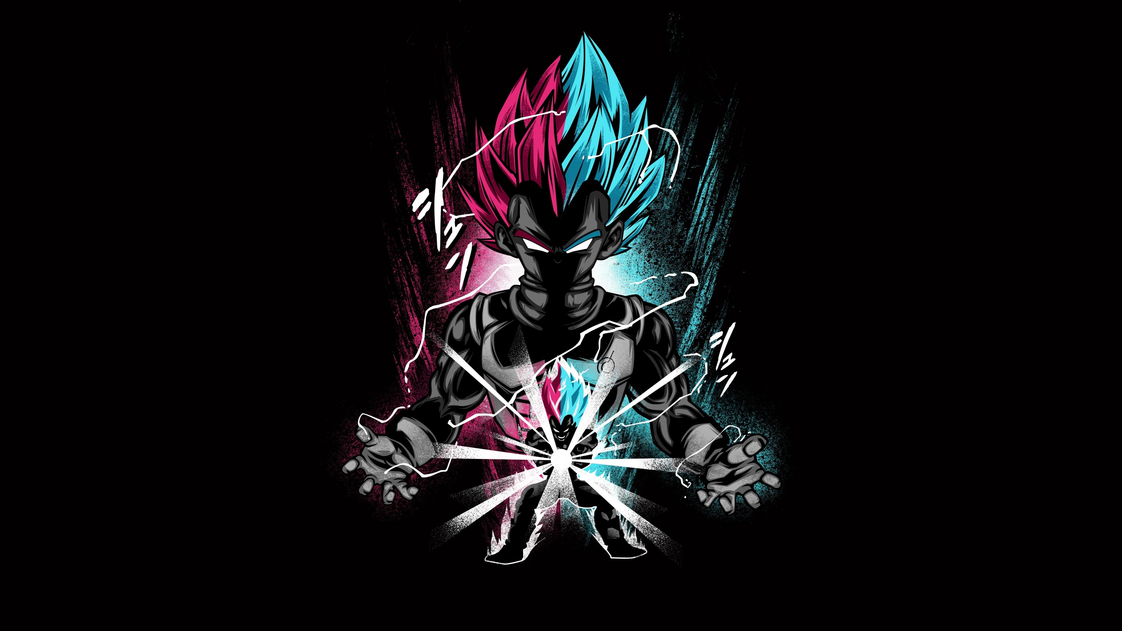 3840x2160 Vegeta Wallpaper 4K, Dragon Ball Z, Black Dark