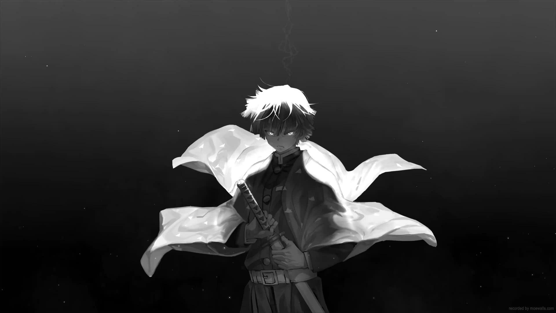 1920x1080 Zenitsu Thunder Breathing Monochrome Live Wallpaper