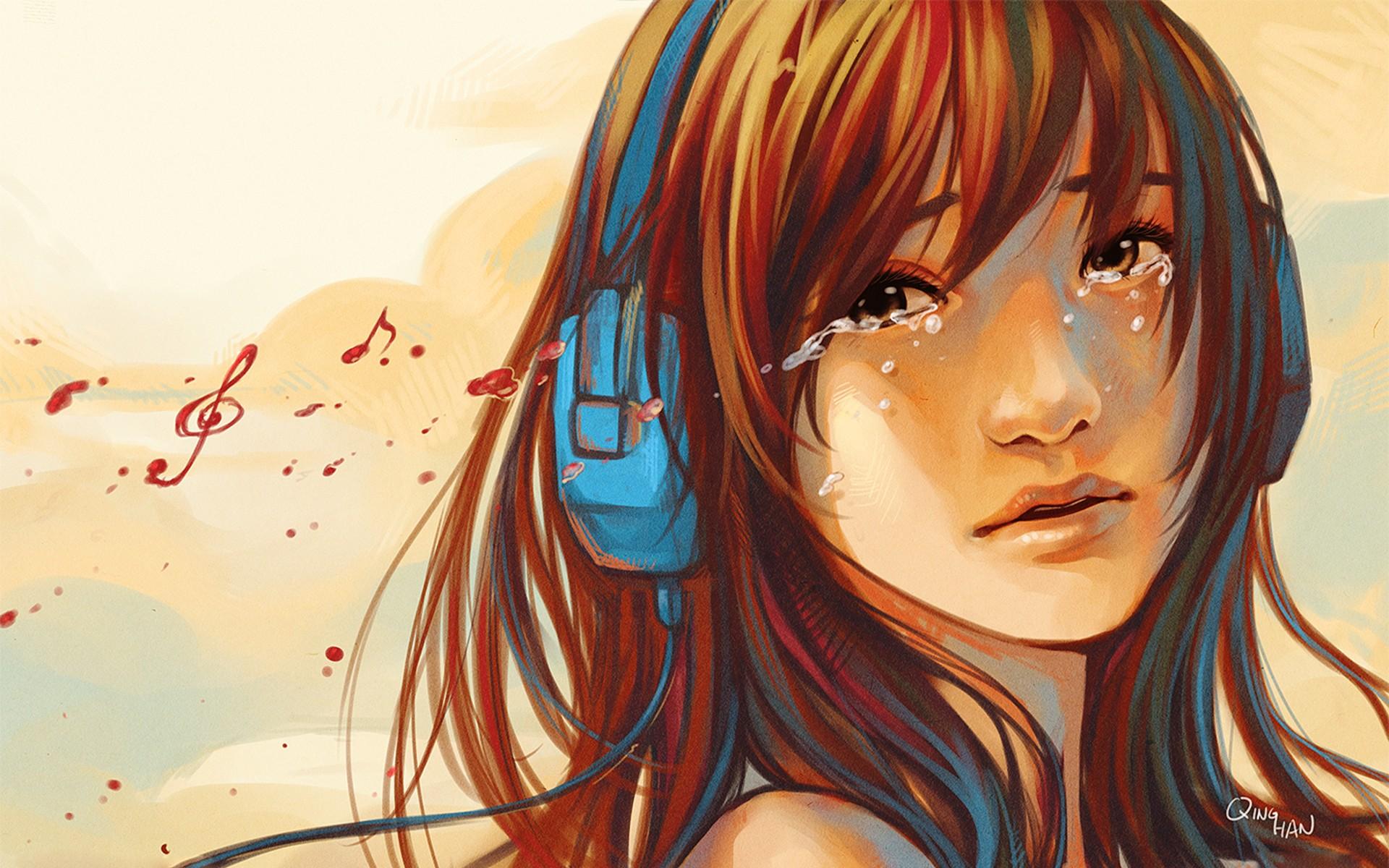 1920x1200 Free download anime girl music crying headphone art retro wallpaper [1920x1200] for your Desktop, Mobile & Tablet. Explore Girls Drawings Wallpaper. Linux Girls Wallpaper, Supercross Girls Wallpaper, Girls Hummers Wallpaper