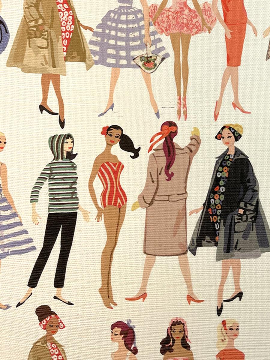 900x1200 Vintage Illustration' Grasscloth' Wallpaper by Barbie™