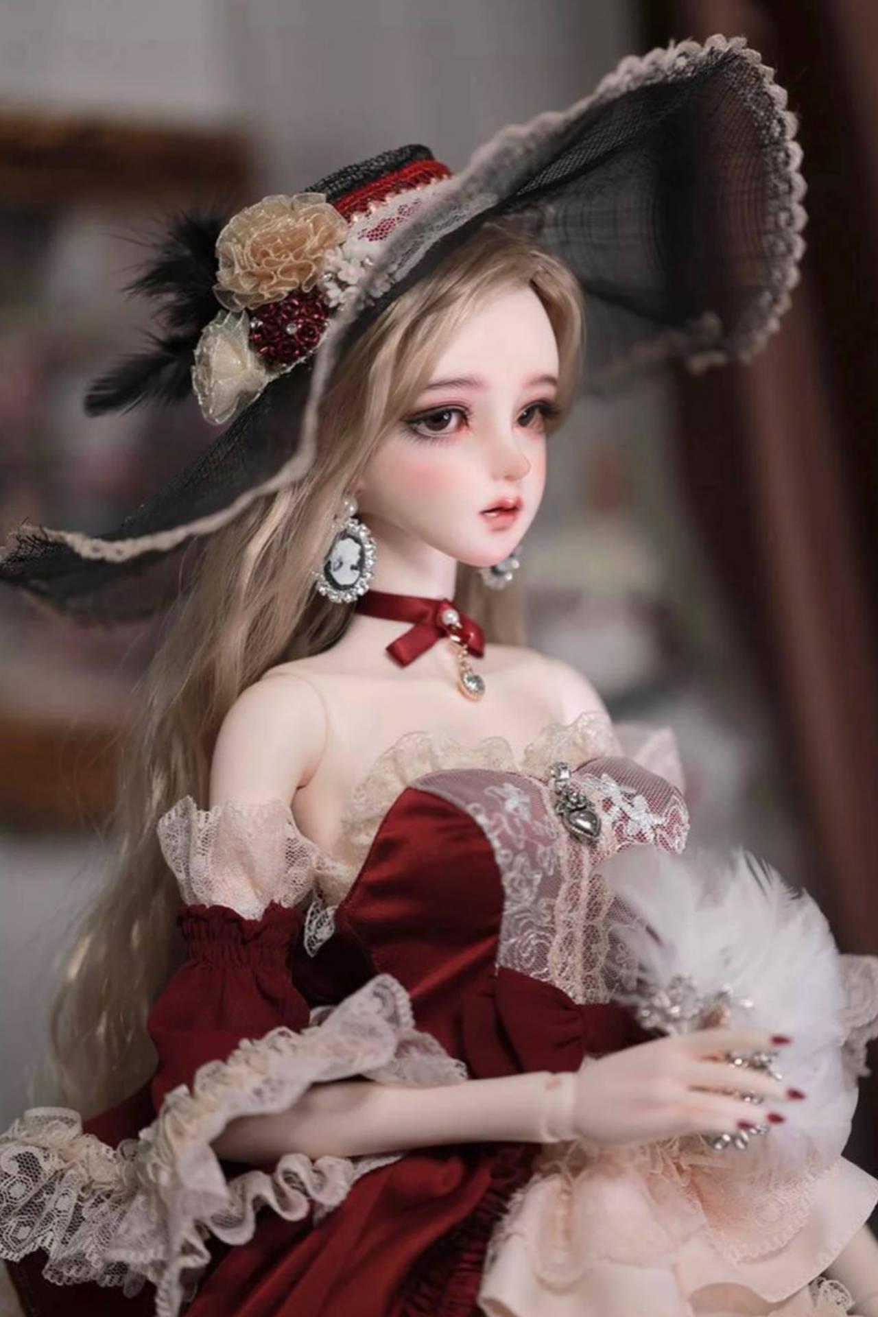 1280x1920 Download Barbie Doll Vintage Wide Brimmed Hat Wallpaper