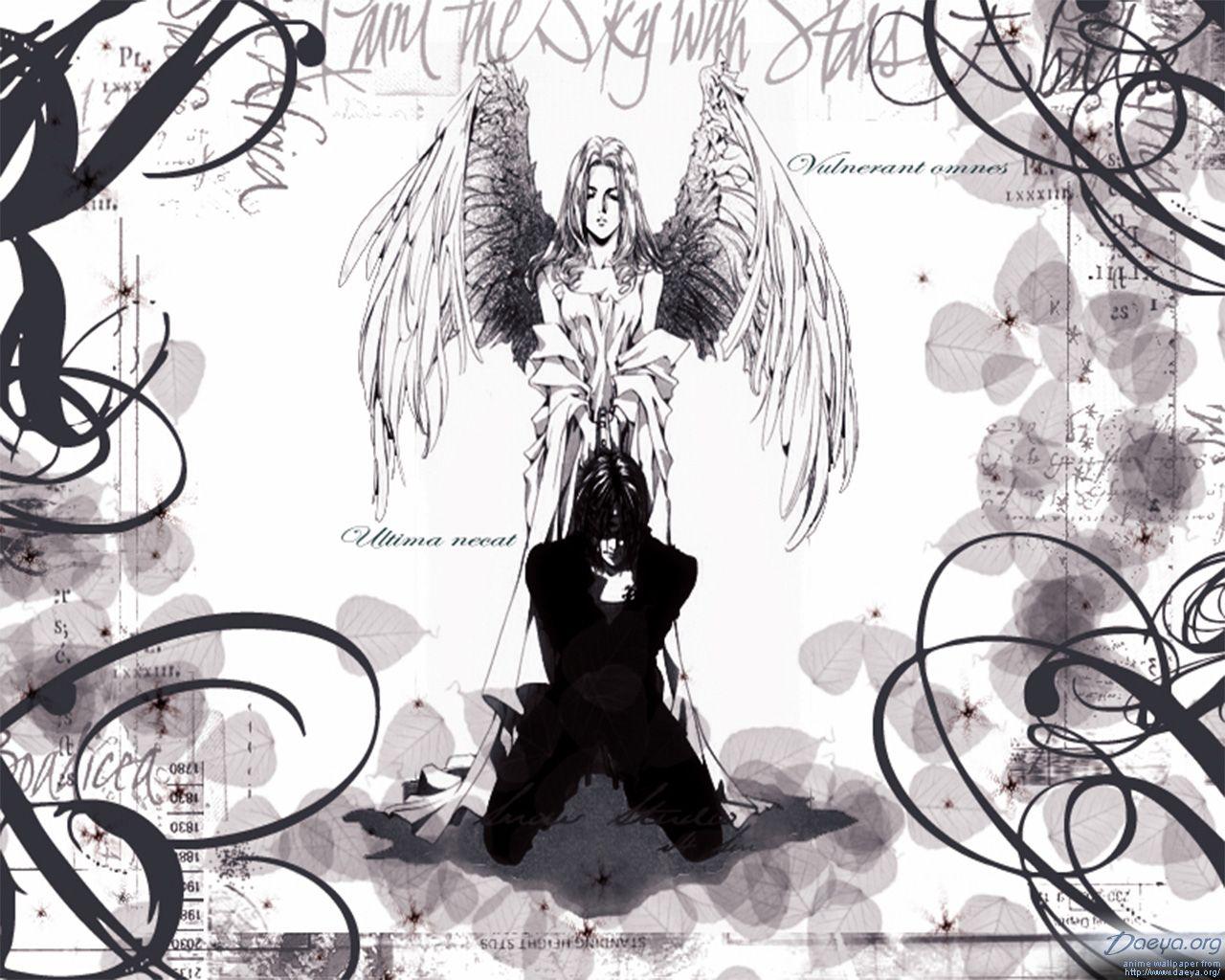 1280x1024 Anime Sanctuary Wallpaper. Anime, Anime angel, Angels and demons