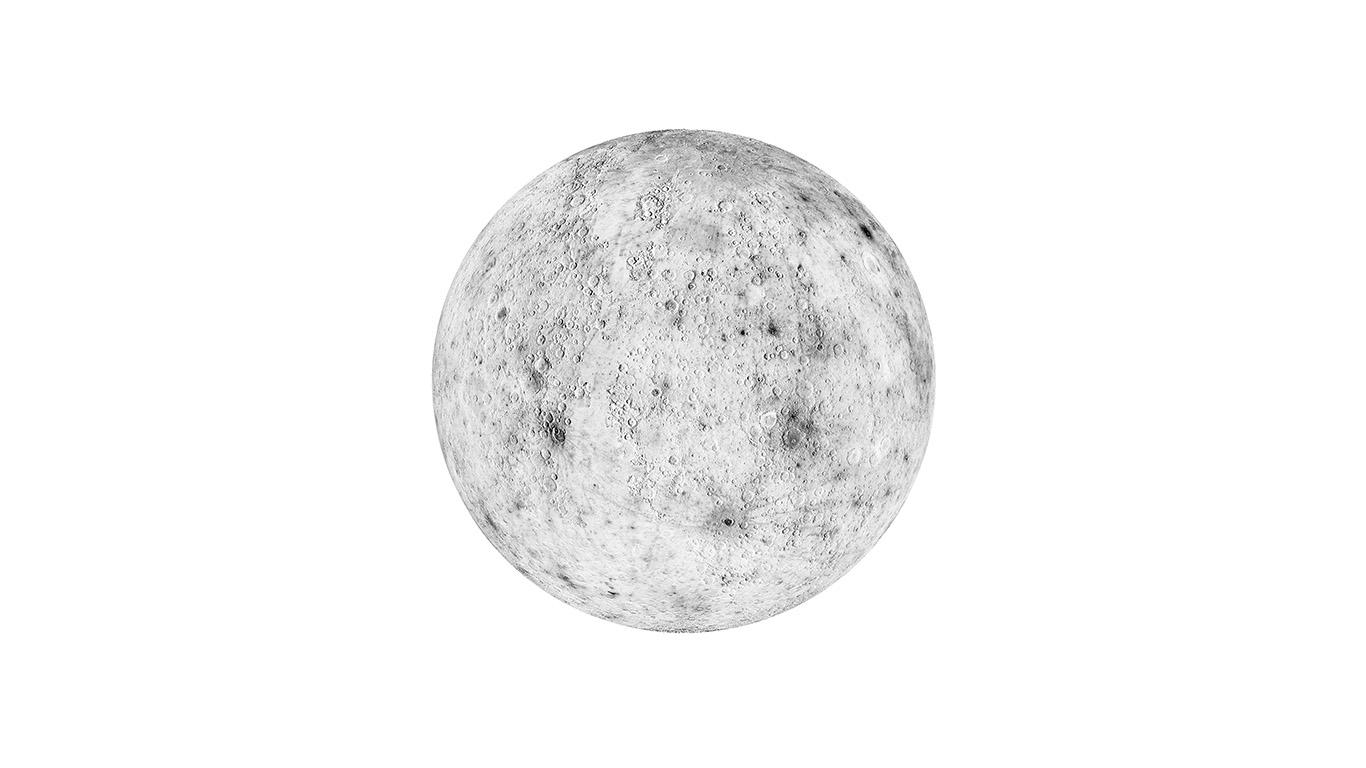 1366x768 wallpaper for desktop, laptop. moon white minimal art space planet