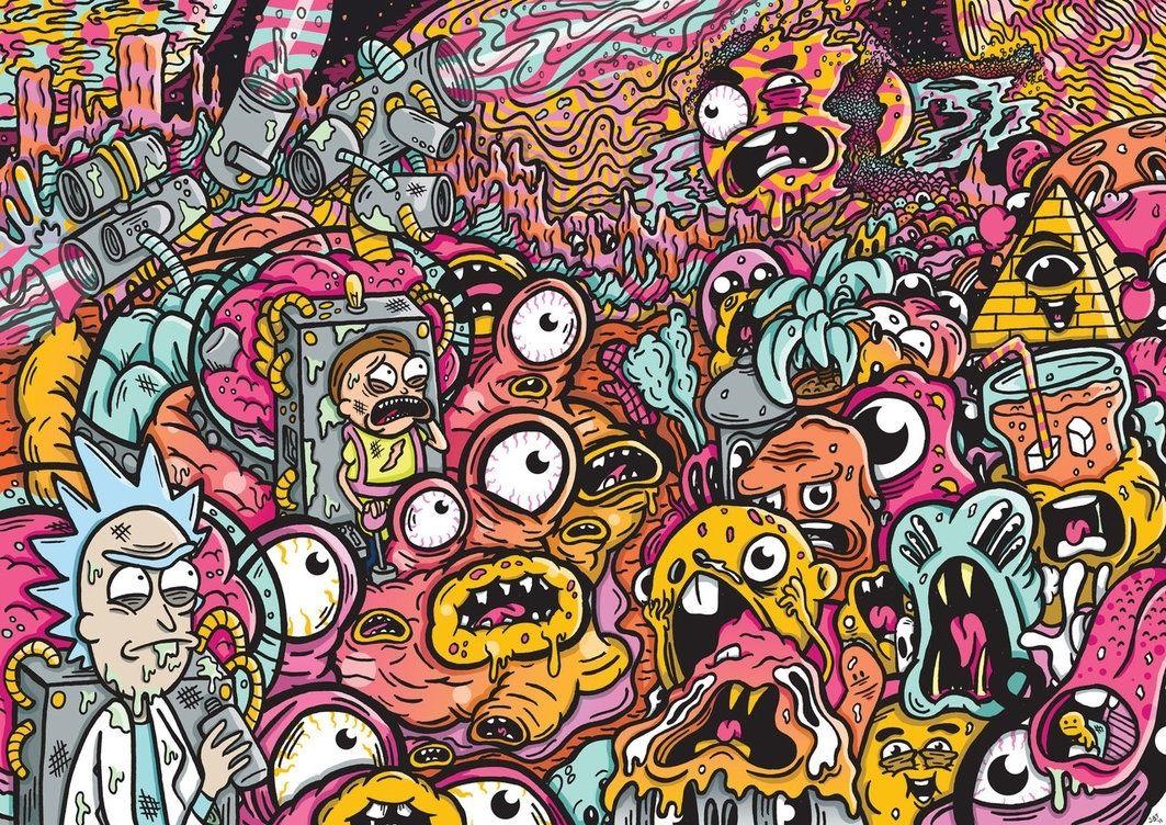 Trippy 4K Rick and Morty Wallpaper Background 63920 5000x3000px