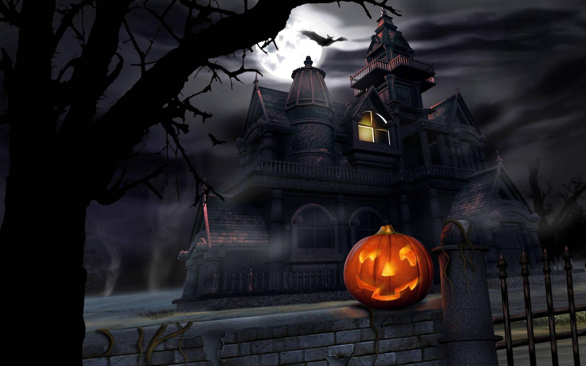 1920x1200 Download HD Halloween Haunted House For Computer Wallpaper