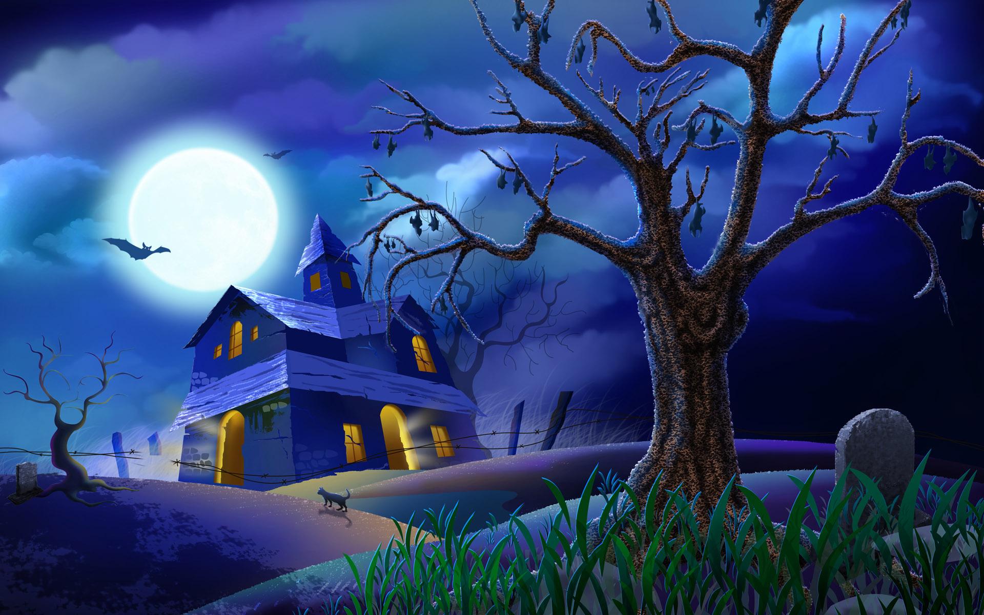 1920x1200 House, halloween wallpaper. House, halloween