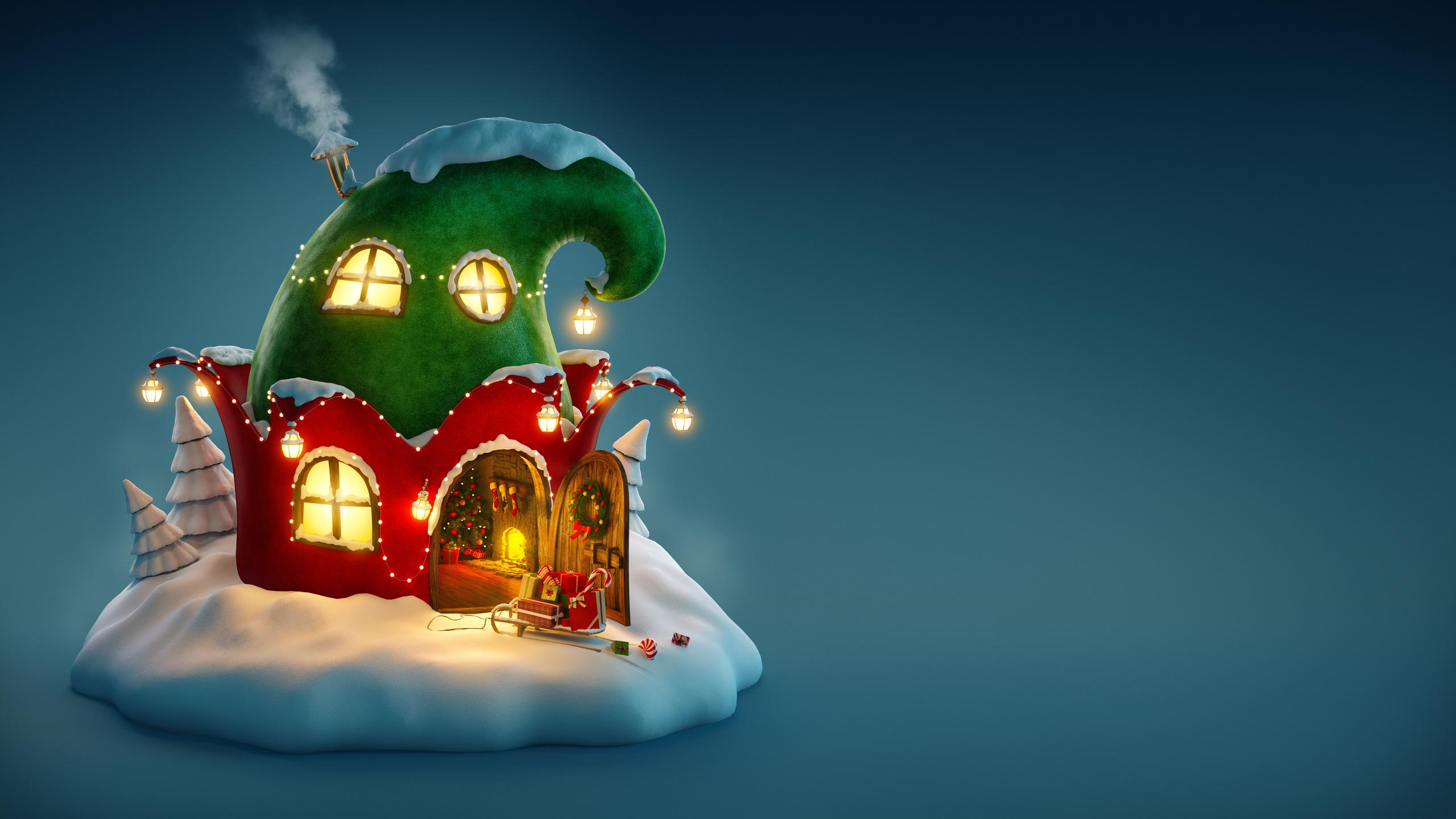 2560x1440 Christmas Fairy House 4k 1440P Resolution HD 4k Wallpaper, Image, Background, Photo and Picture