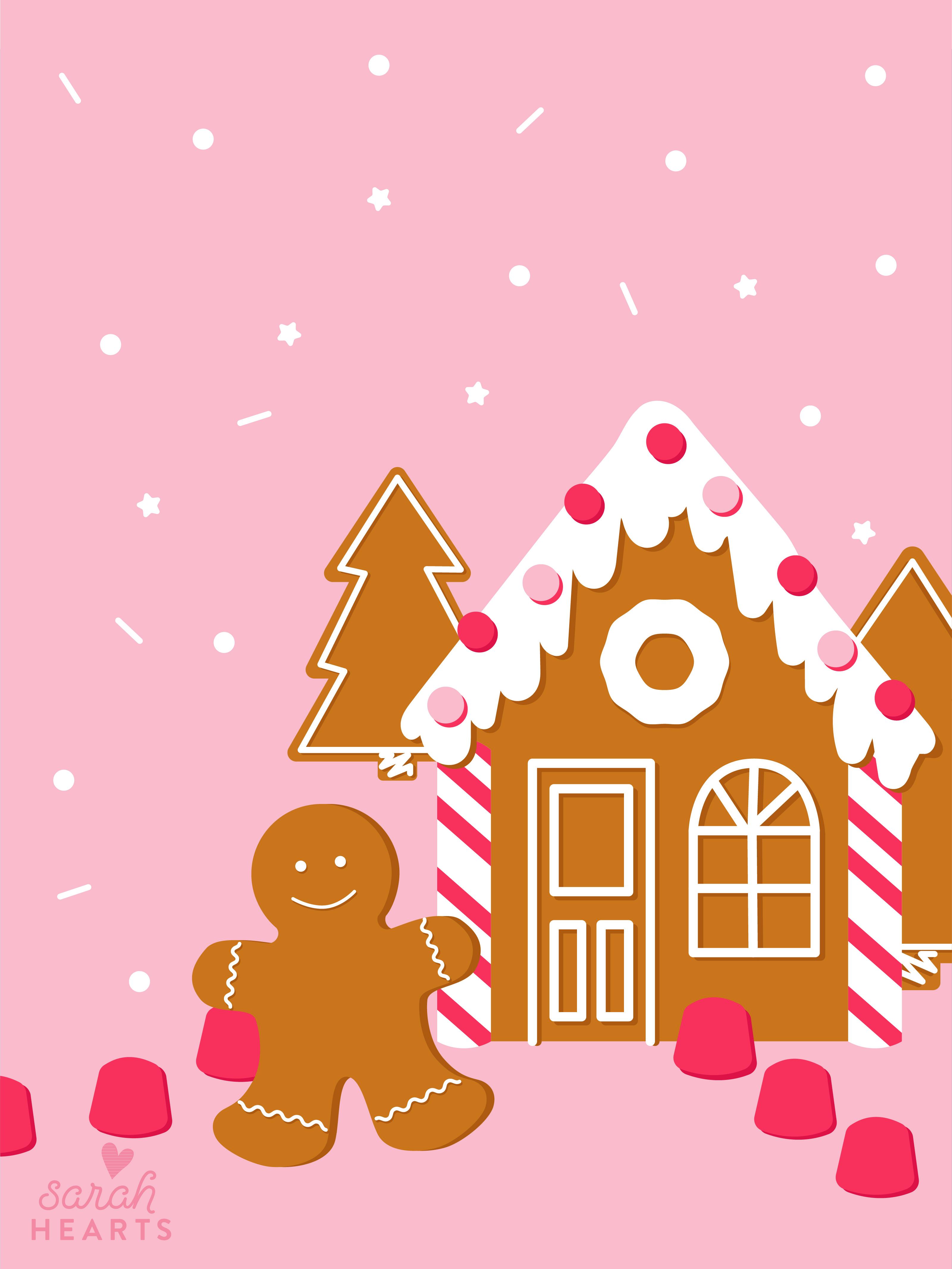 3201x4268 December 2018 Gingerbread House Calendar Wallpaper
