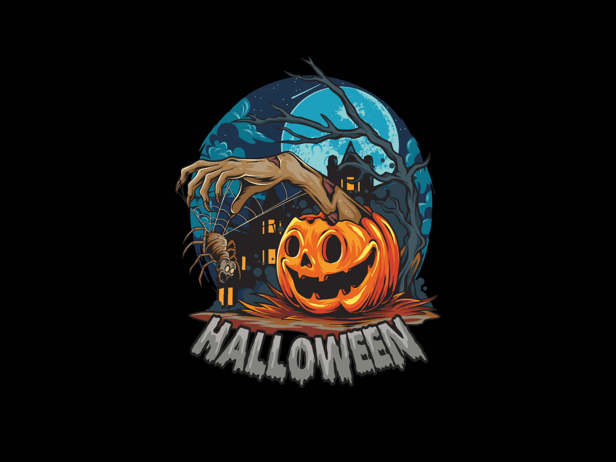 2048x1536 Scary House Wallpaper 4K, Halloween Pumpkin, Celebrations Halloween