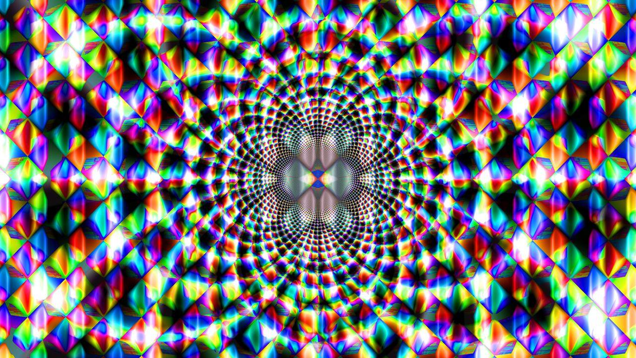 1280x720 Wallpaper fractal, pattern, colorful, abstraction, optical illusion hd, picture, image