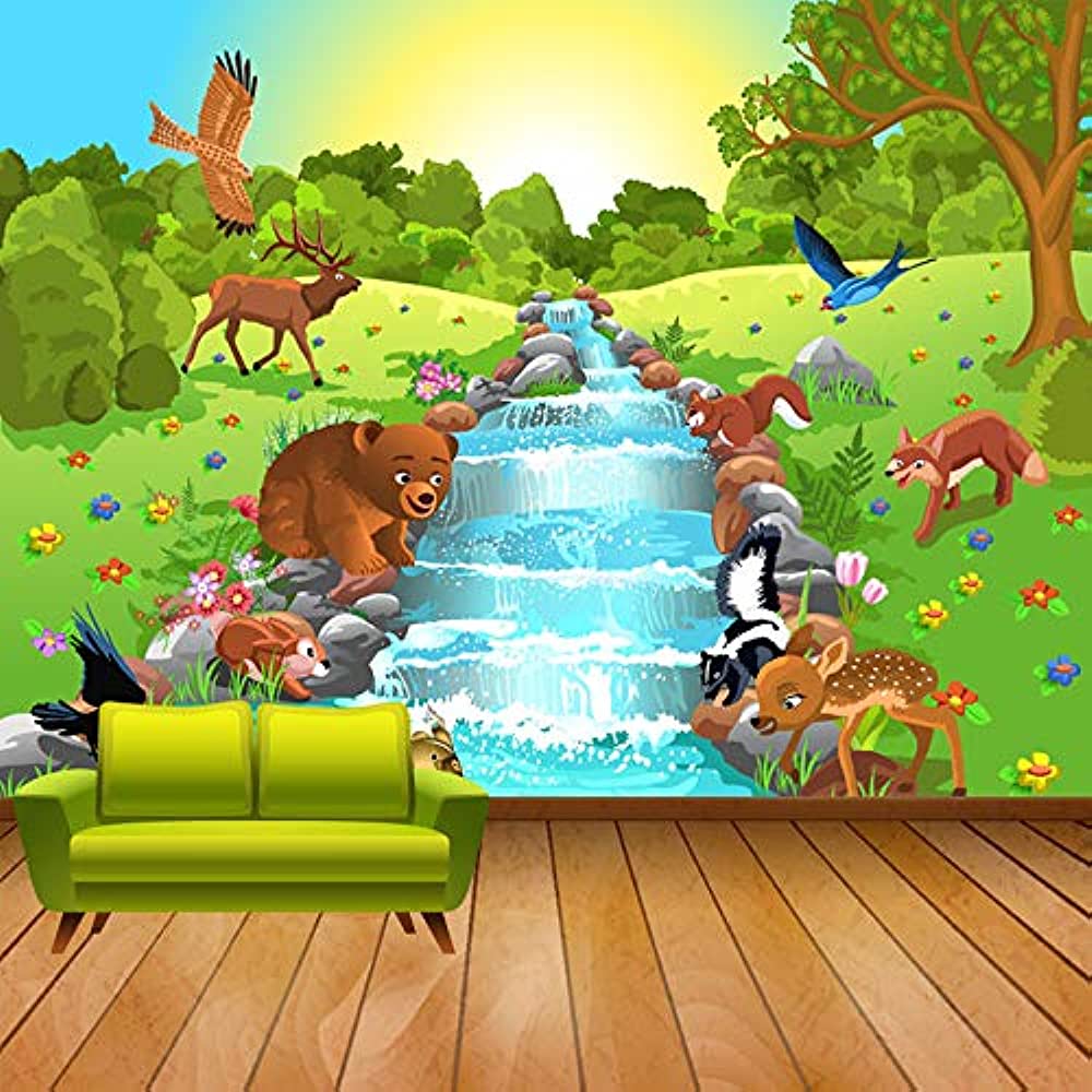 1000x1000 TIANXINBZ Cartoon Animal World by River Custom Wallpaper 3D Kids Children Baby Girls Living Room Bedroom Custom Wall Paper, 100cm(W) x70cm(H): Buy Online at Best Price in UAE