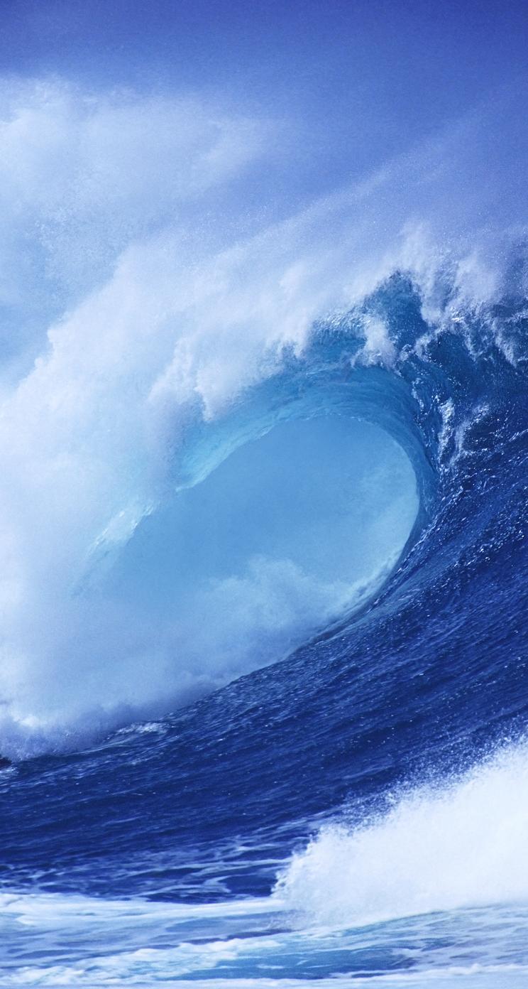 744x1392 iPhone Wave Wallpaper