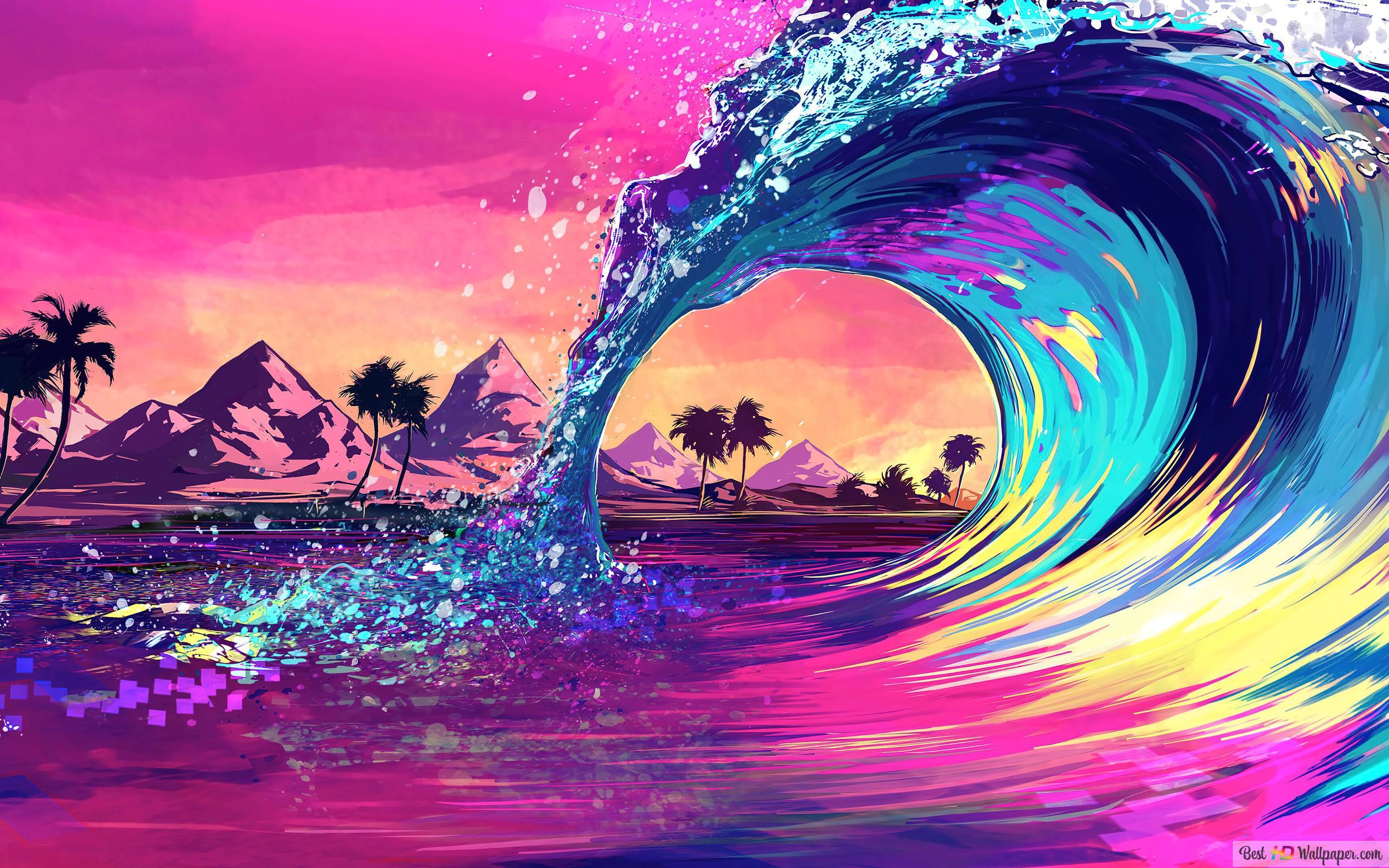 2560x1600 Ocean Wave Colorful 4K wallpaper download