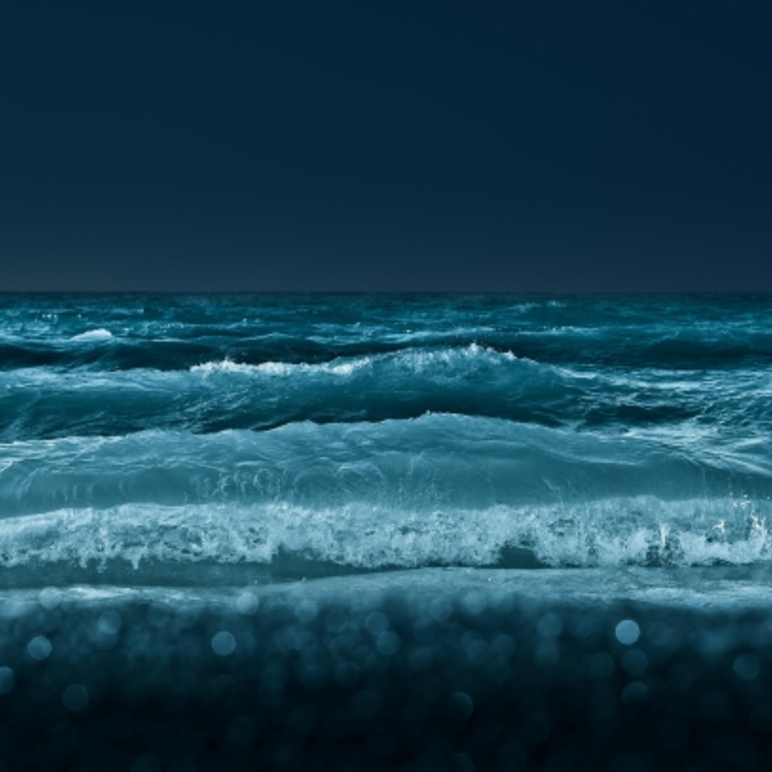 2932x2932 Ocean Waves At Night iPad Pro Retina Display HD 4k Wallpaper, Image, Background, Photo and Picture