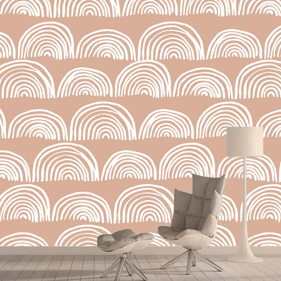 900x900 Cartoon Circle Rainbow Pattern Kids Walls Papers Home Decor Baby Nursery Removable Wallpaper For Living Bed Room Murals Rolls