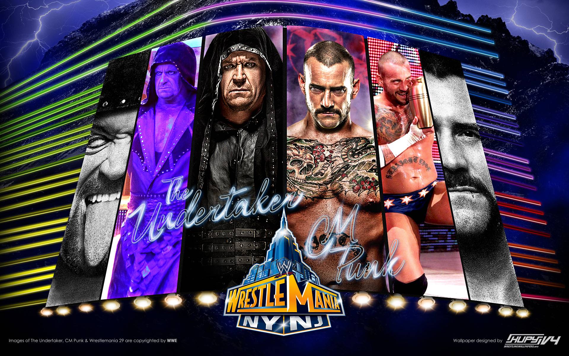 1920x1200 NEW WrestleMania 29 wallpaper: The Undertaker vs. CM Punk Wrestling Wallpaper
