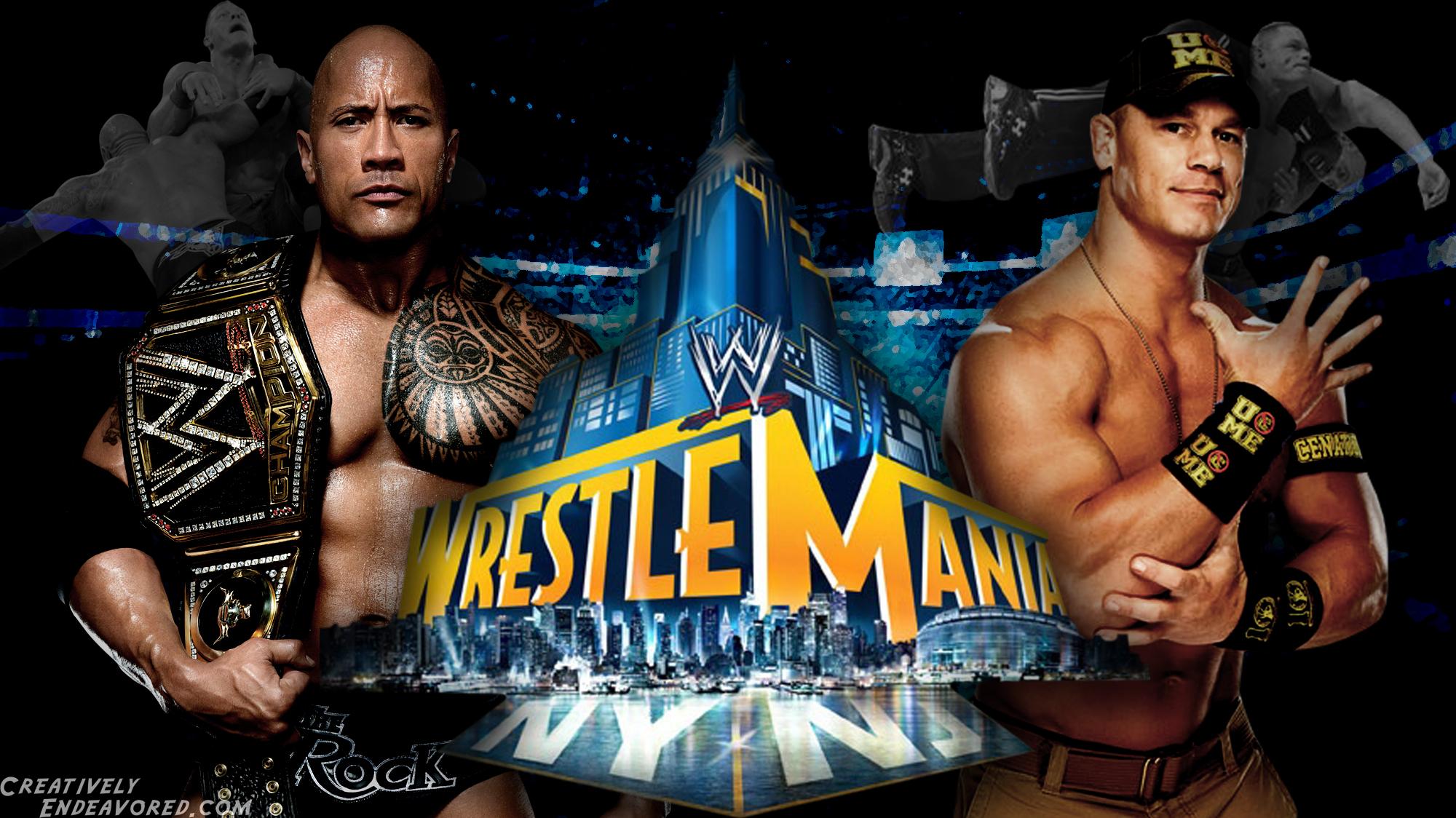 2000x1124 WrestleMania Wallpaper Wednesday: The Rock vs John Cena for the WWE Championship. Hot Tag Wrestling