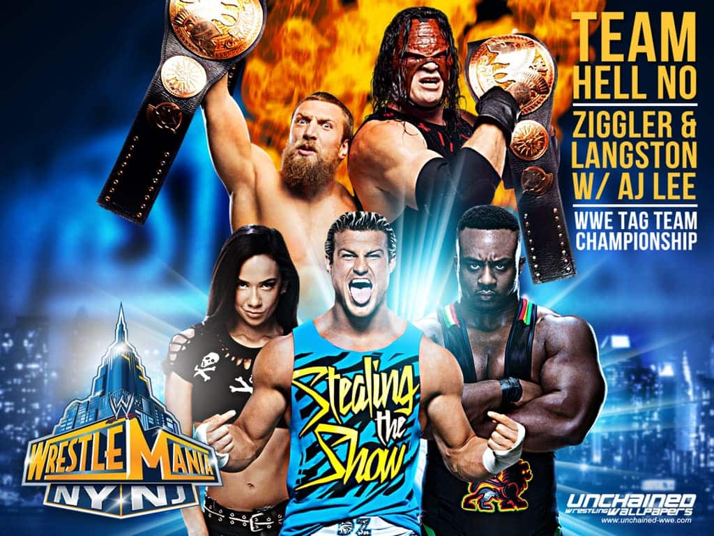 1024x768 Wallpaper Wrestlemania 29: Team Hell No vs Ziggler y Langston