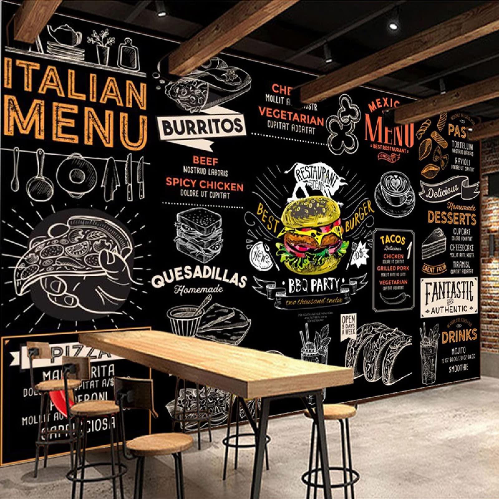 1600x1600 Custom Photo Wallpaper 3D Hamburger Pizza Western Fast Food Restaurant Coffee Shop Background Mural 300cm*210cm