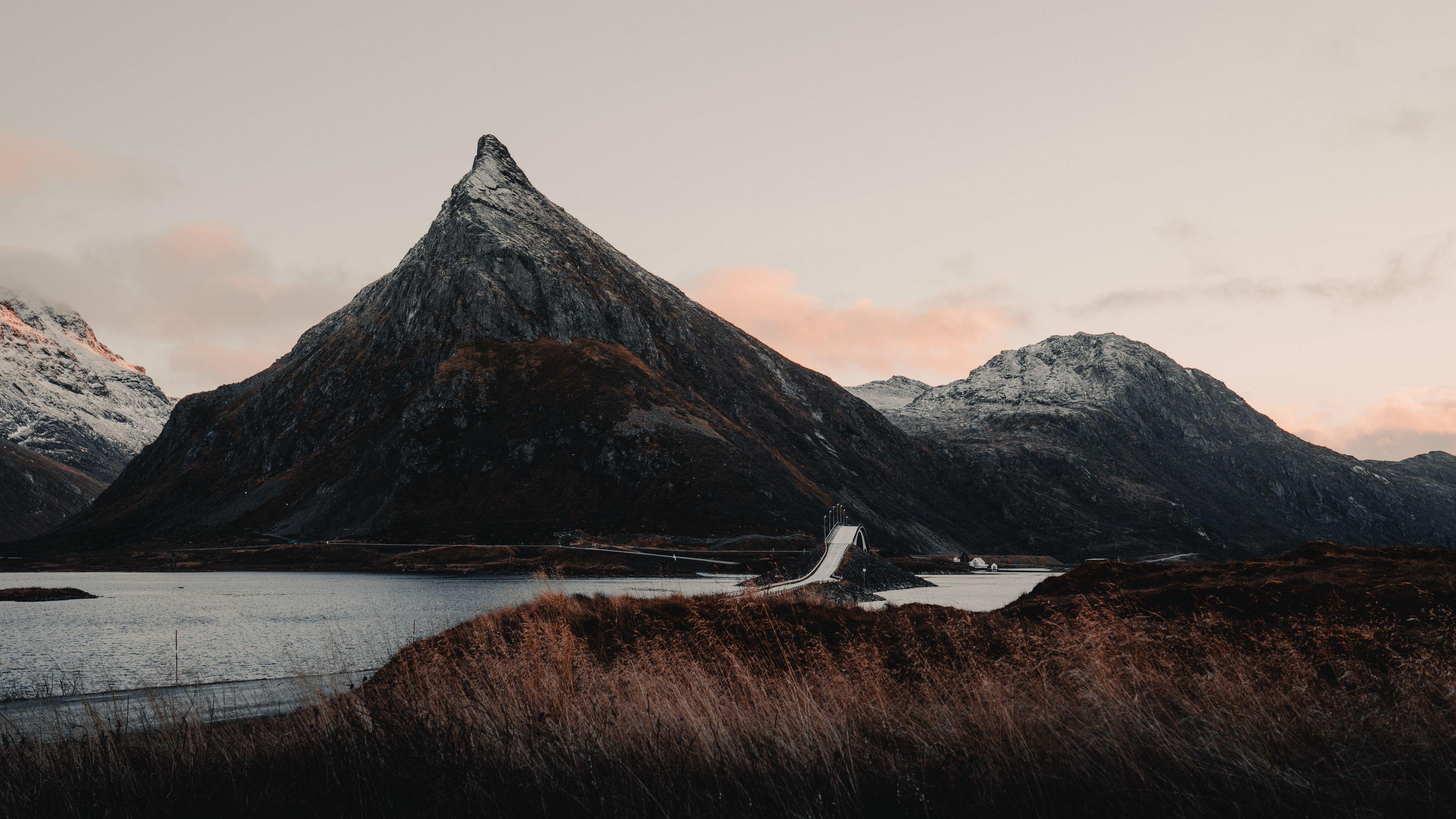3840x2160 Download wallpaper 3840x2160 mountains, river, bridge, landscape, norway 4k uhd 16:9 HD background
