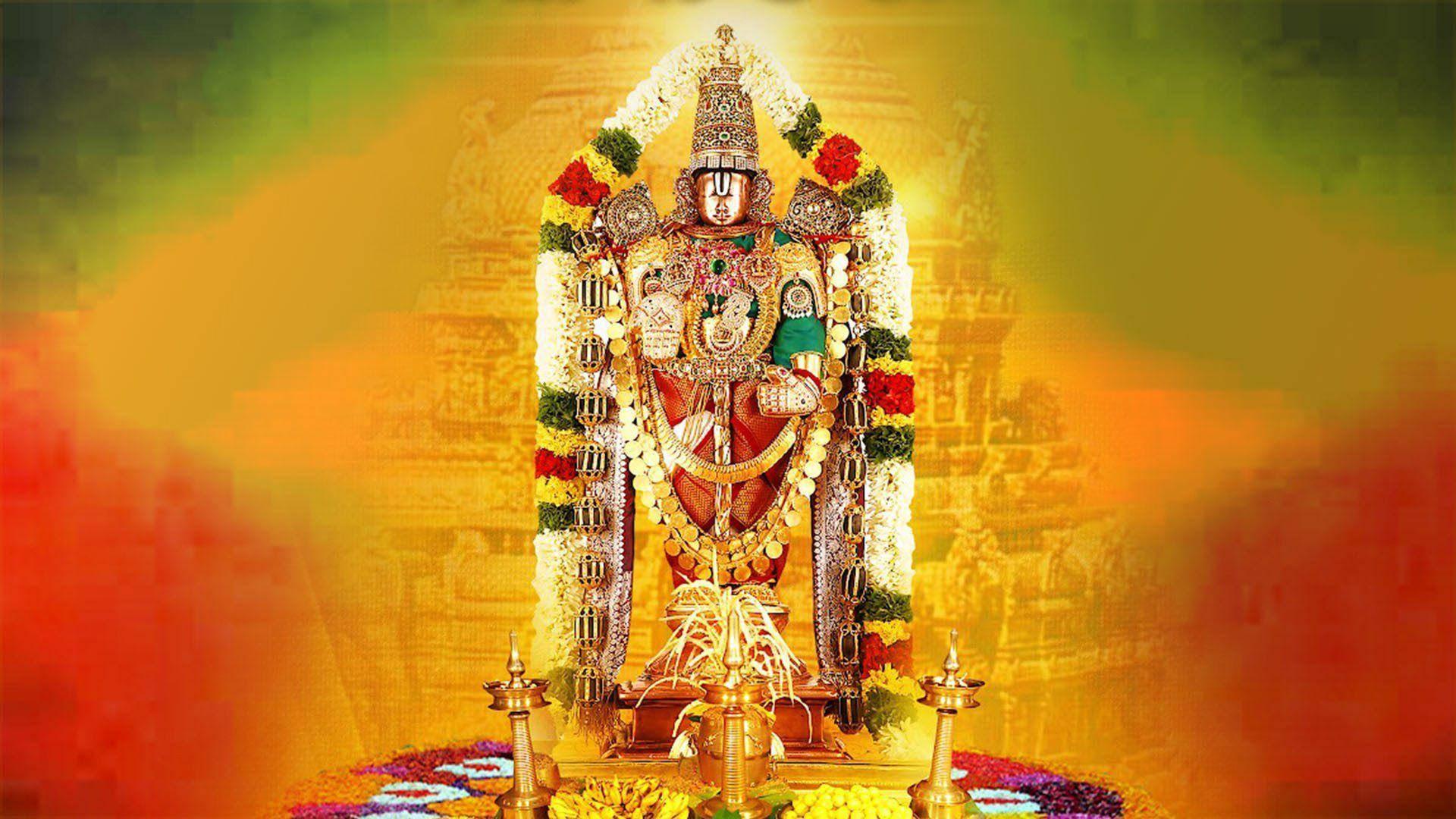 1920x1080 Download Lord Balaji Red Green Yellow Wallpaper