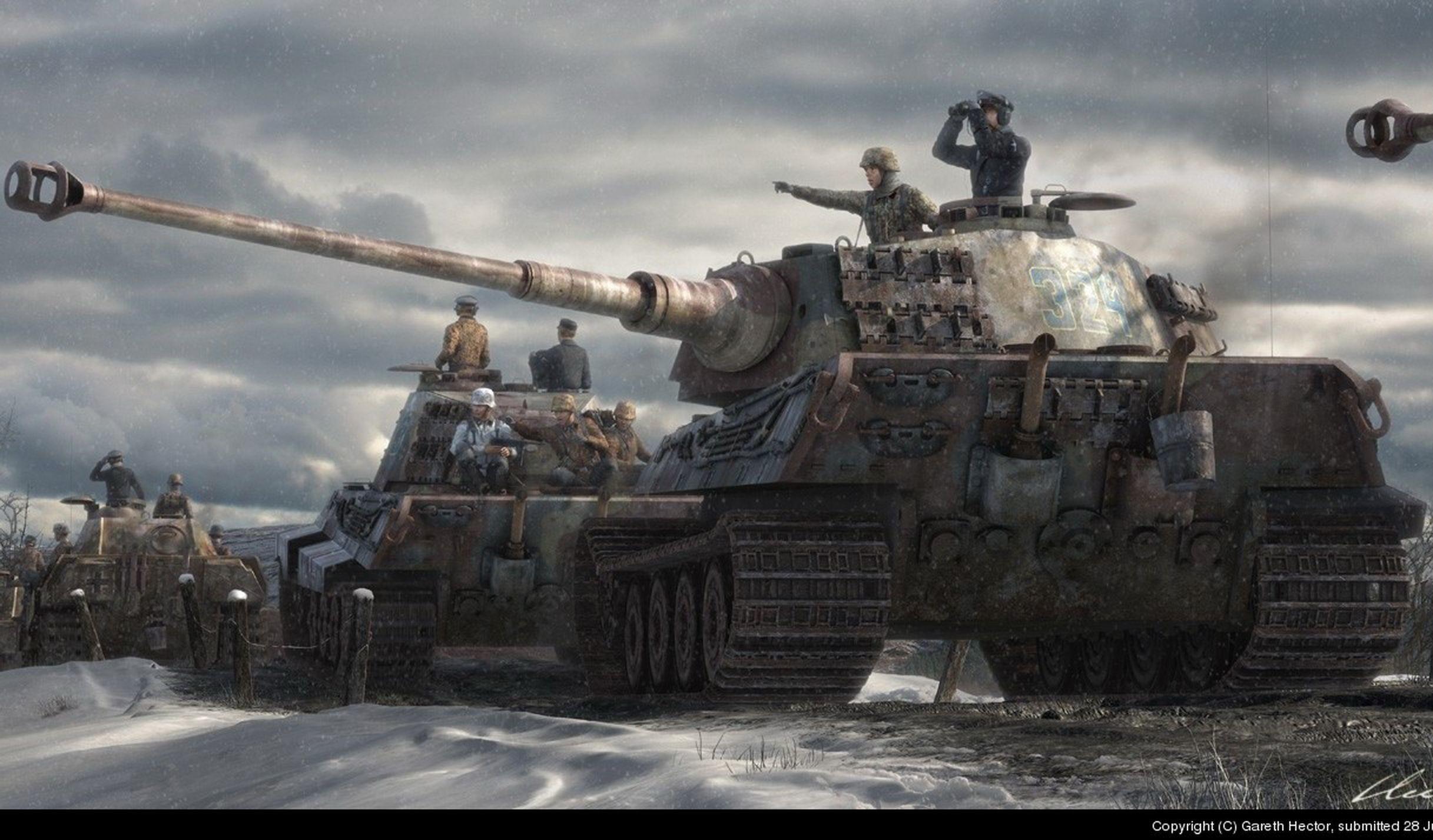 2434x1428 Tiger Tank Wallpaper