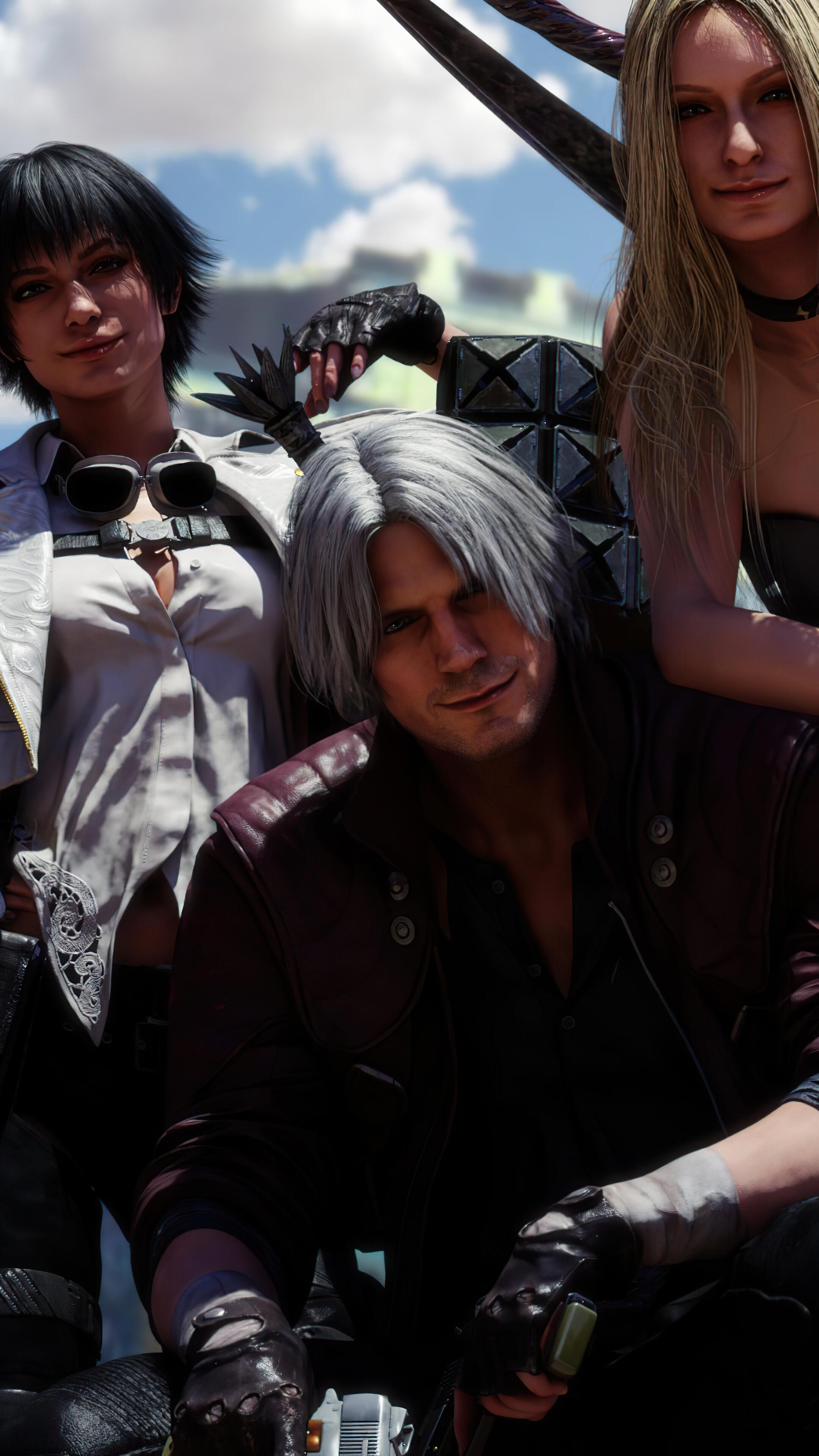 2160x3840 Devil May Cry Dante, Lady, Trish, 4k HD Phone Wallpaper