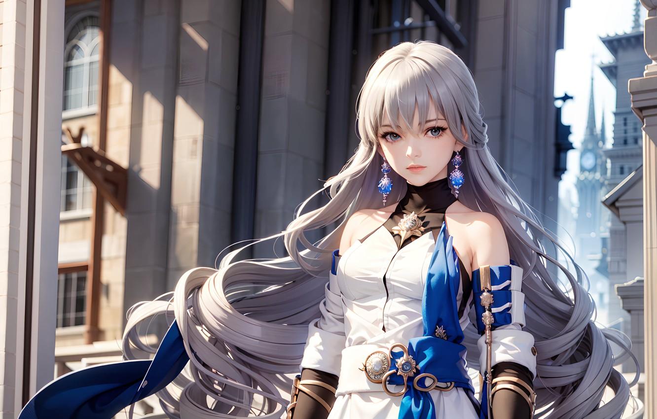 1332x850 Wallpaper look, Bunny, beautiful girl, charm, long white hair, Honkai Impact 3rd, fancy dress, AI art, AI art, Stable Diffusion, Honkai Star Rail image for desktop, section арт