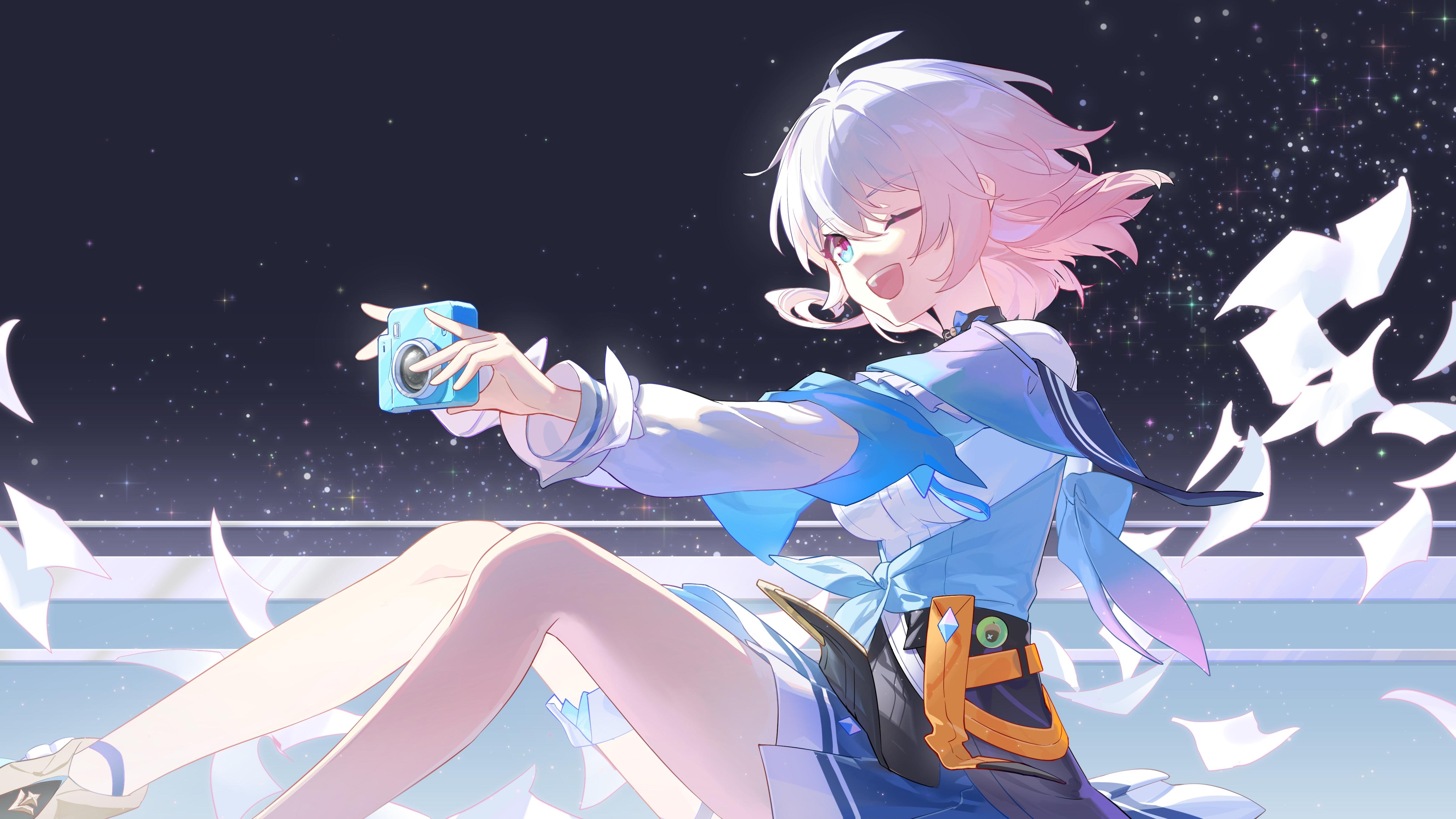 4800x2700 Anime Anime Girls Camera Paper Honkai Star Rail March 7th Wallpaper:4800x2700