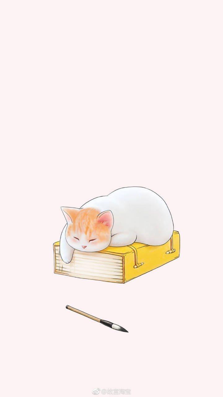 720x1280 Fondo Gato. Cute Drawings, Cute Cartoon Wallpaper, Cat Illustration