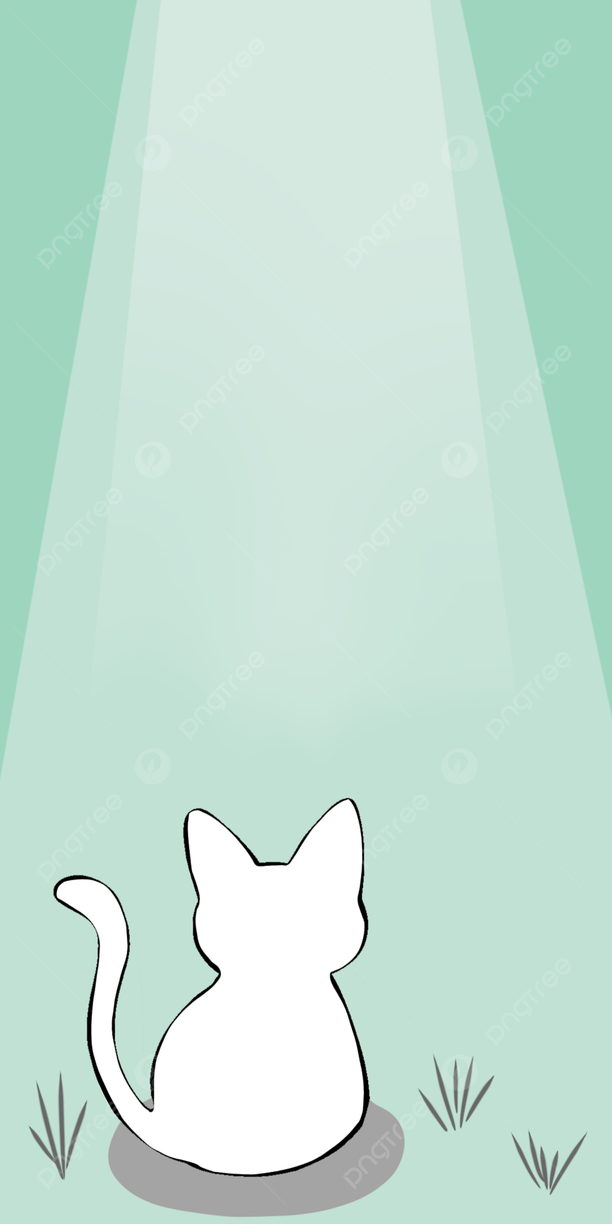 1200x2400 Simple White Cat In Hand Drawn Style For Mobile Wallpaper Background Wallpaper Image For Free Download