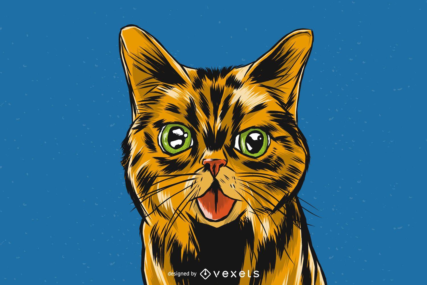 1500x1000 Realistic Cat Illustration Design Vector Download