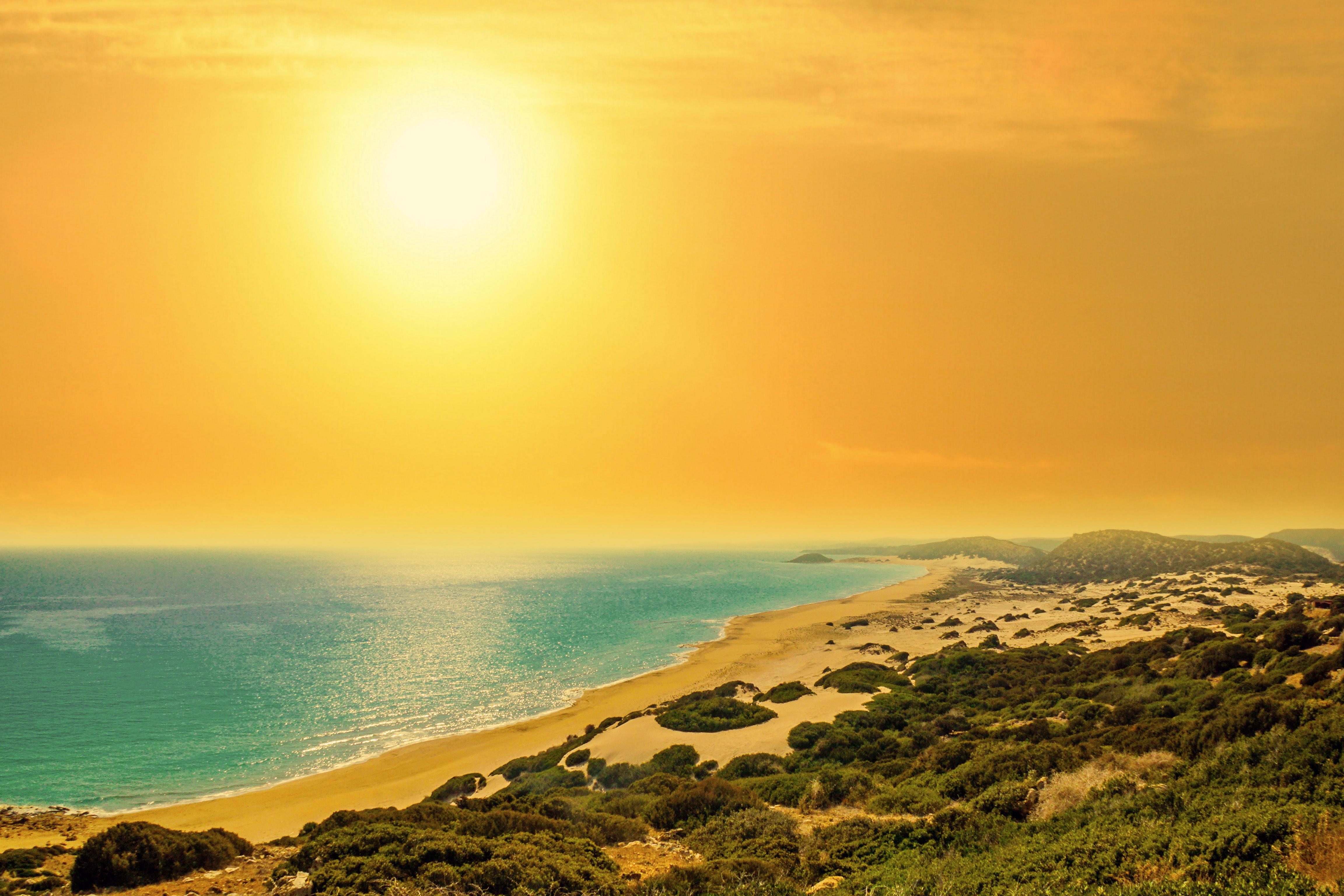 4608x3072 Golden Sand Beach Wallpaper 4K, North Cyprus, Coastal, Nature