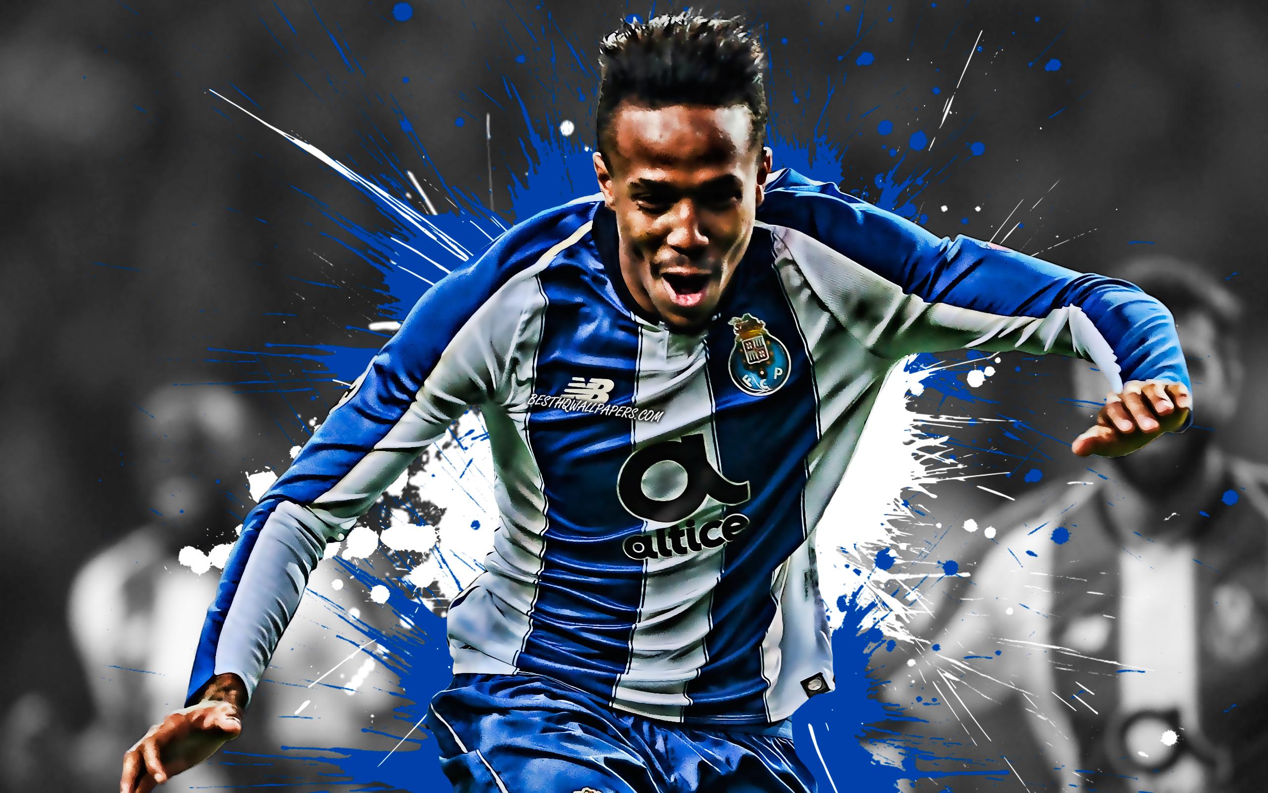 2560x1600 Download Wallpaper Eder Militao, Brazilian Football Player, Porto FC, Defender, Blue White Paint Splashes, Creative Art, Portugal, Football, Grunge For Desktop With Resolution 2560x1600. High Quality HD Picture Wallpaper
