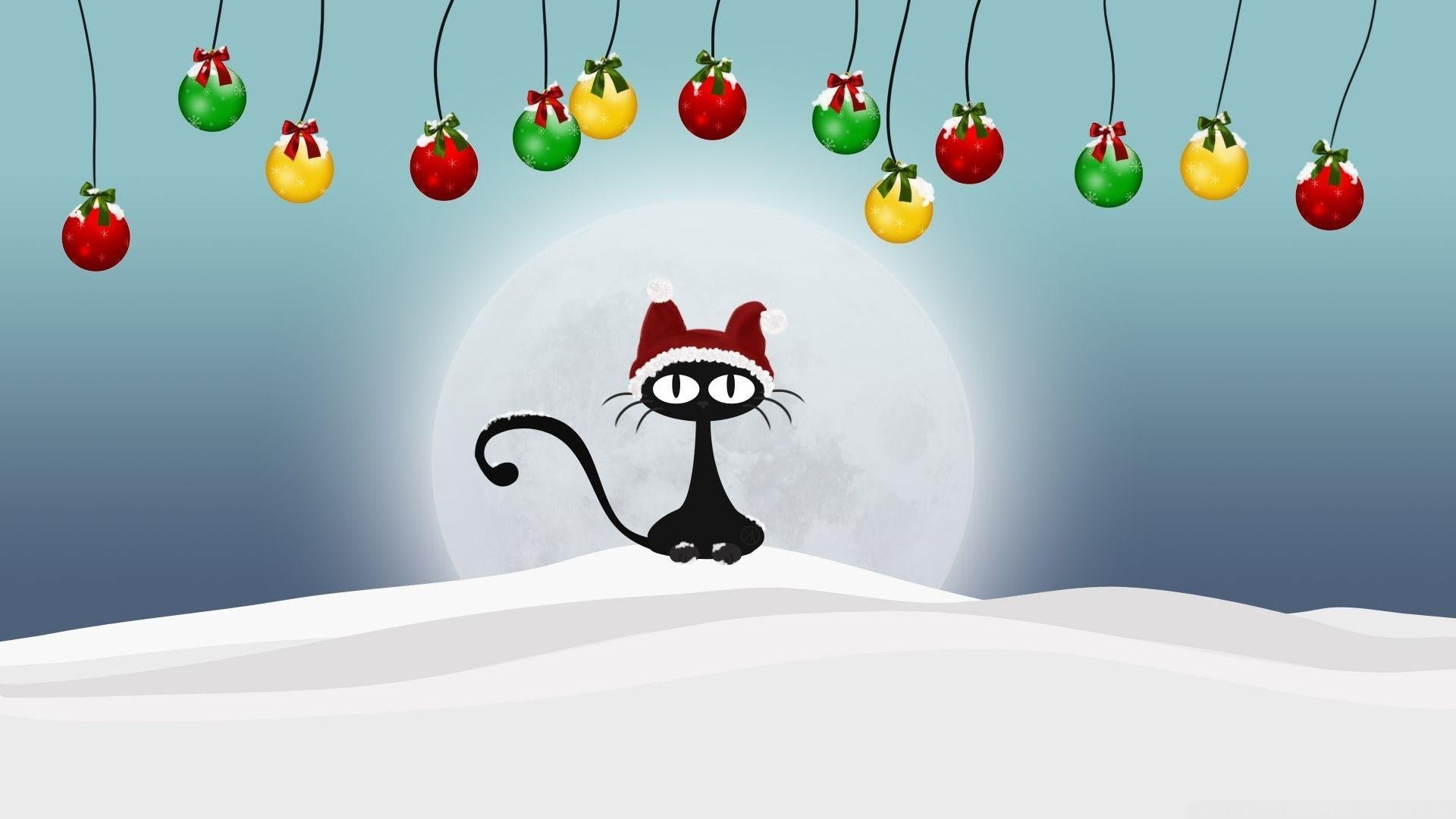 1920x1080 Christmas Retro Cat ❤ 4K HD Desktop Wallpaper for 4K Ultra HD TV
