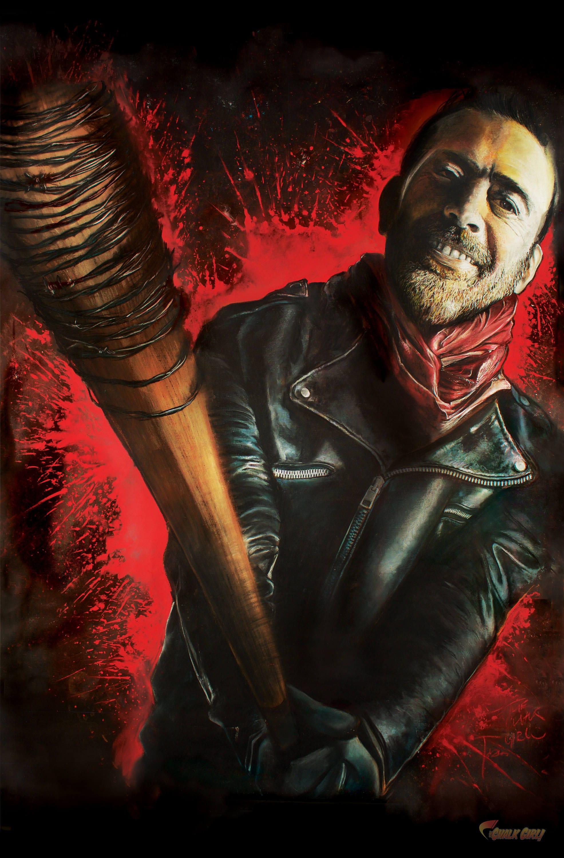 1971x3000 Negan Smith Art Print the Walking Dead Room Decor Zombie