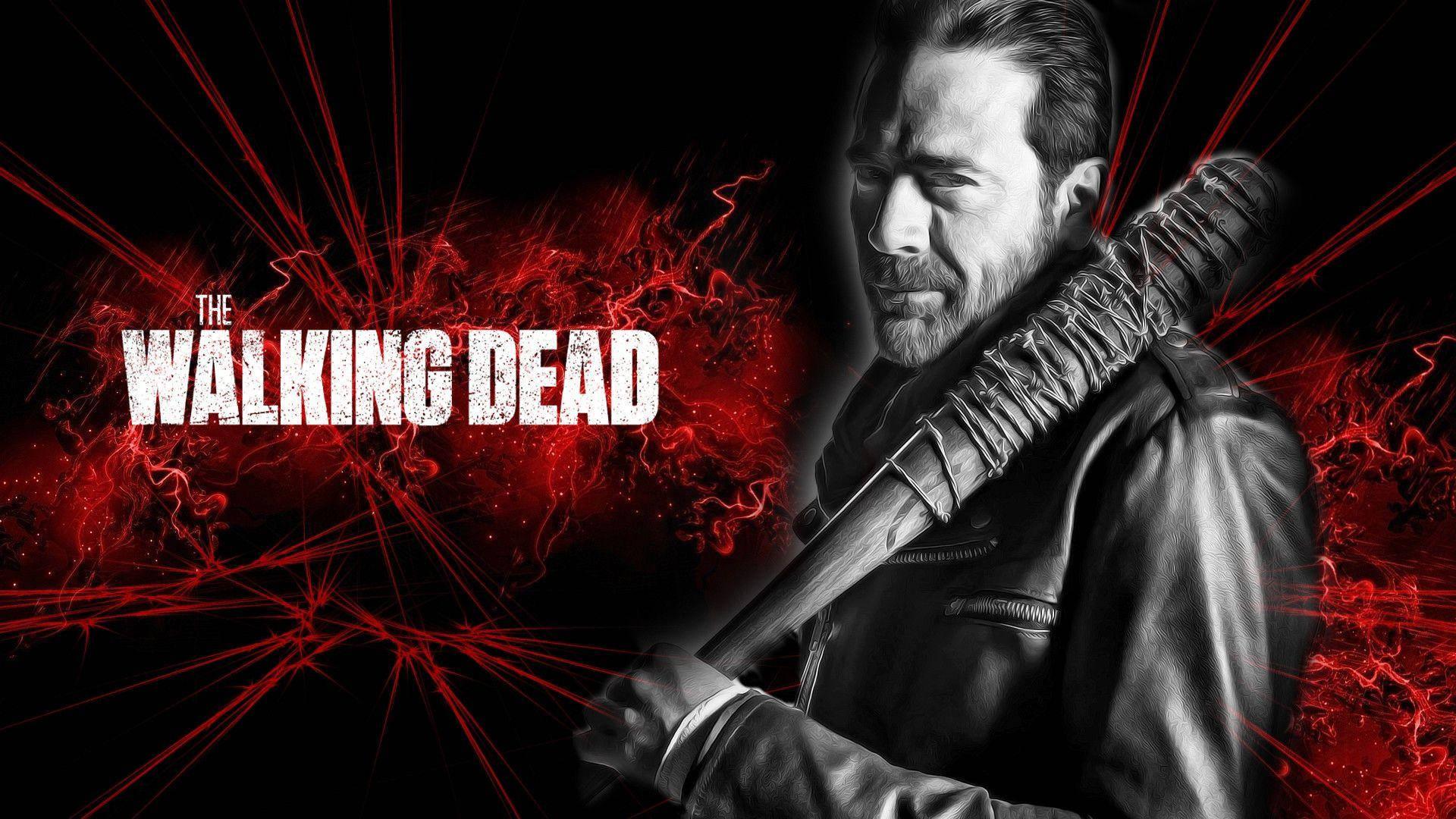1920x1080 Download Negan With Red And Black Background Wallpaper