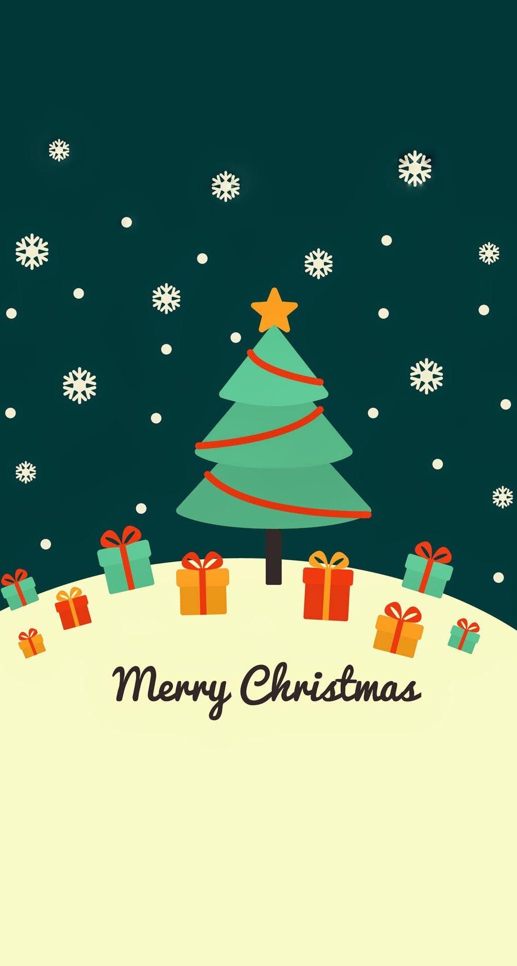 1028x1920 Cute Retro Christmas iPhone Wallpaper