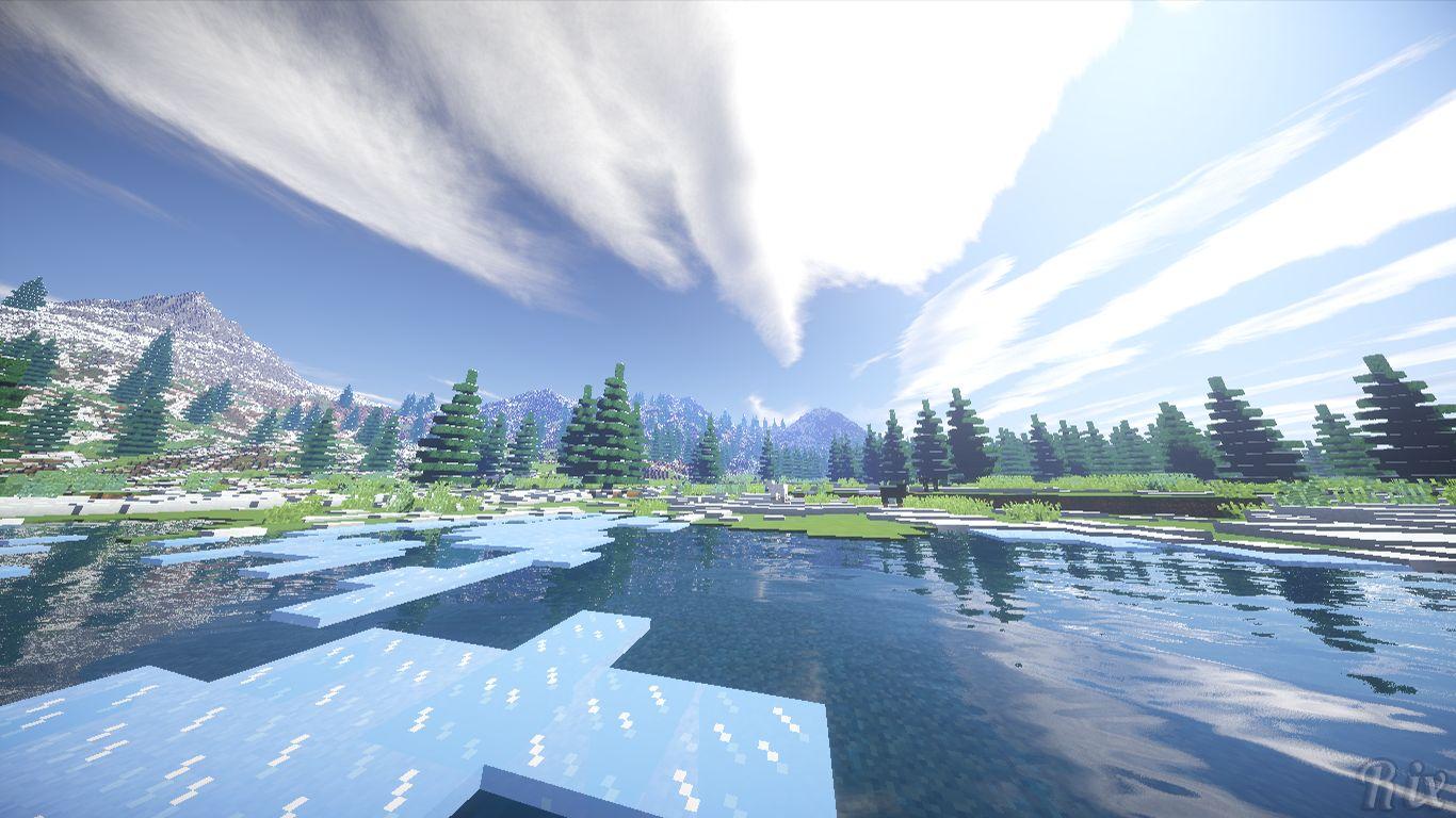 1366x768 HD desktop wallpaper: Snow, Minecraft, Video Game download free picture
