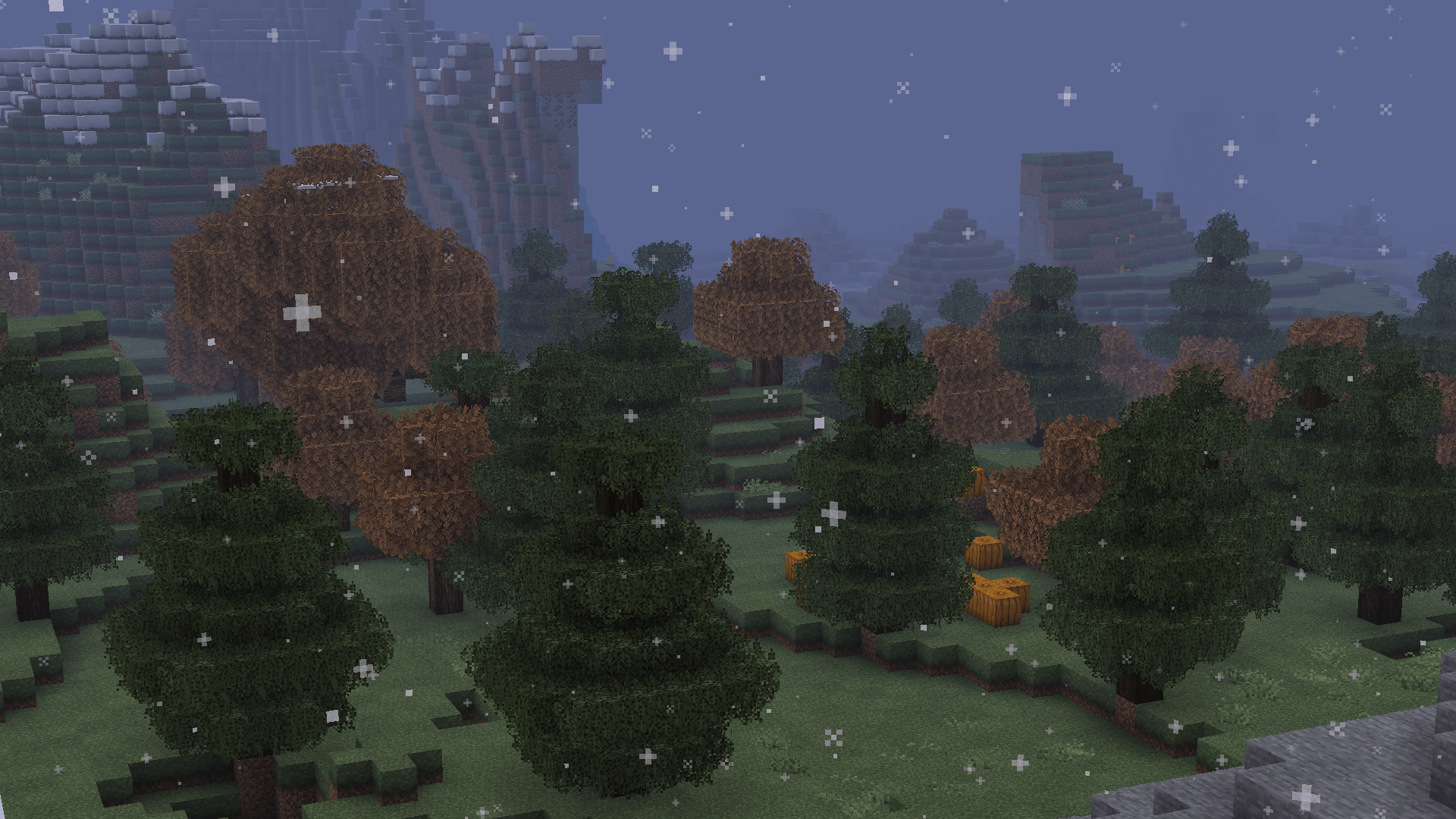 1920x1080 snow, Minecraft, trees, Resource Pack Gallery HD Wallpaper
