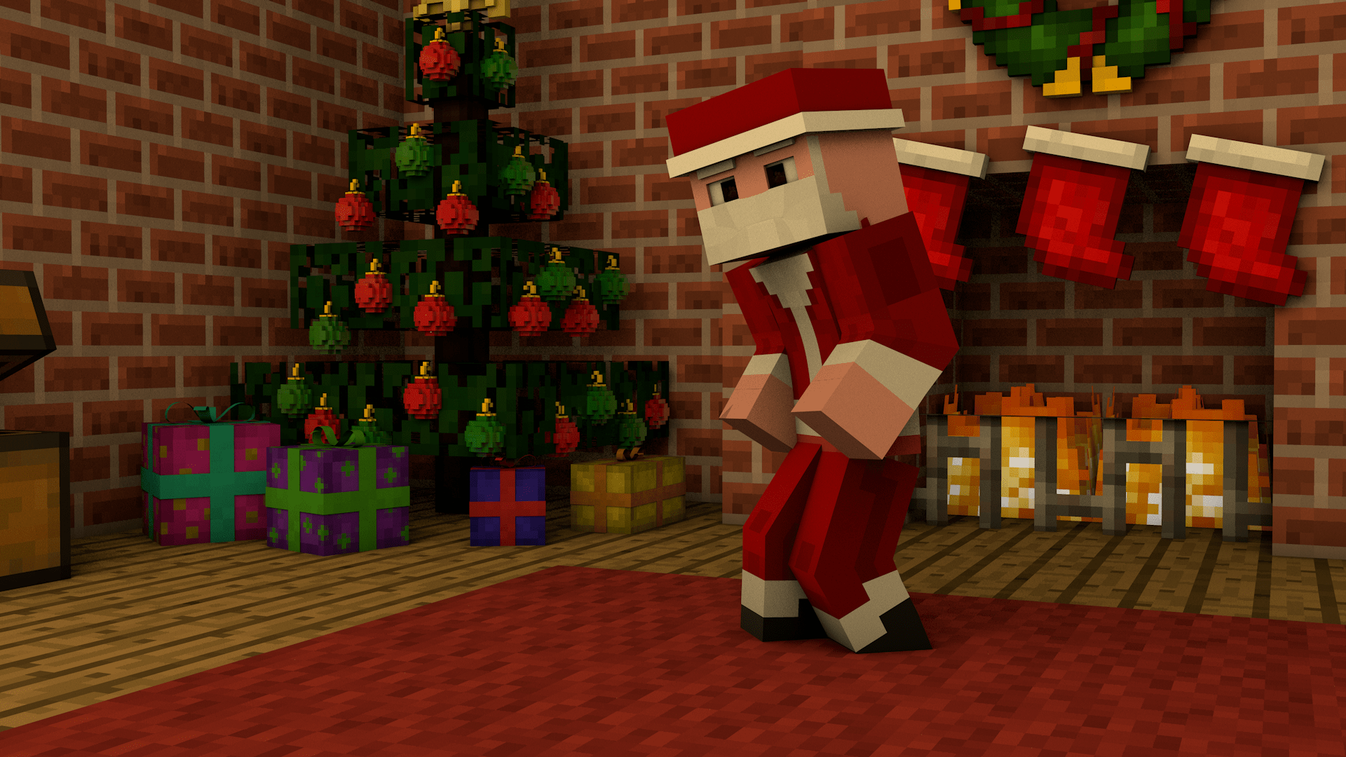 1920x1080 Christmas Minecraft Wallpaper