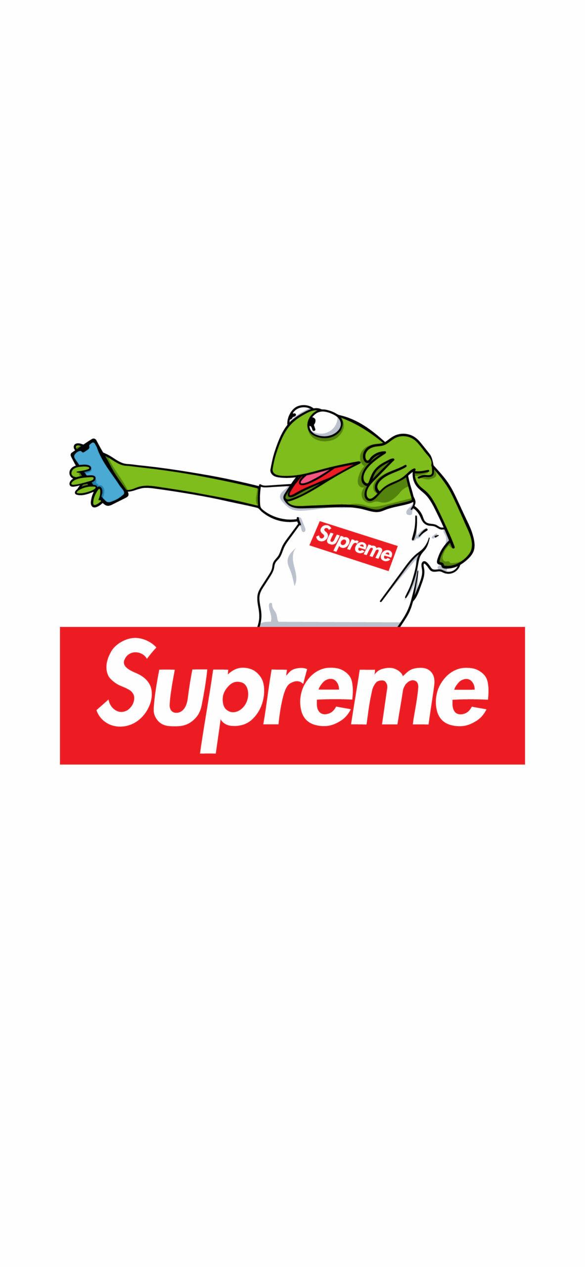 1183x2560 Kermit the Frog & Supreme Wallpaper Hypebeast Wallpaper