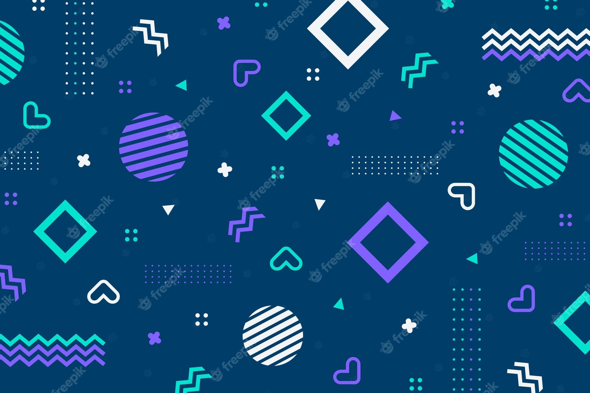 2000x1333 Free Vector. Flat geometric shapes wallpaper