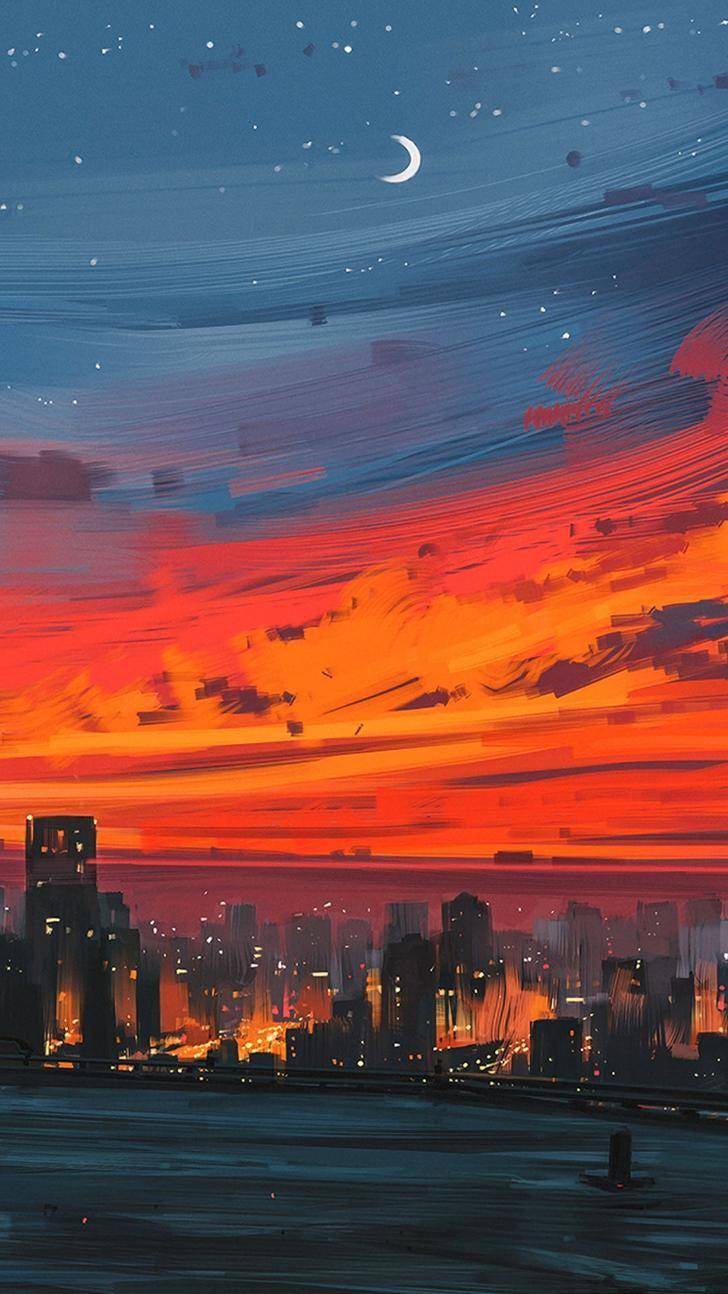 728x1294 City Art. Anime scenery wallpaper, City art, Scenery wallpaper