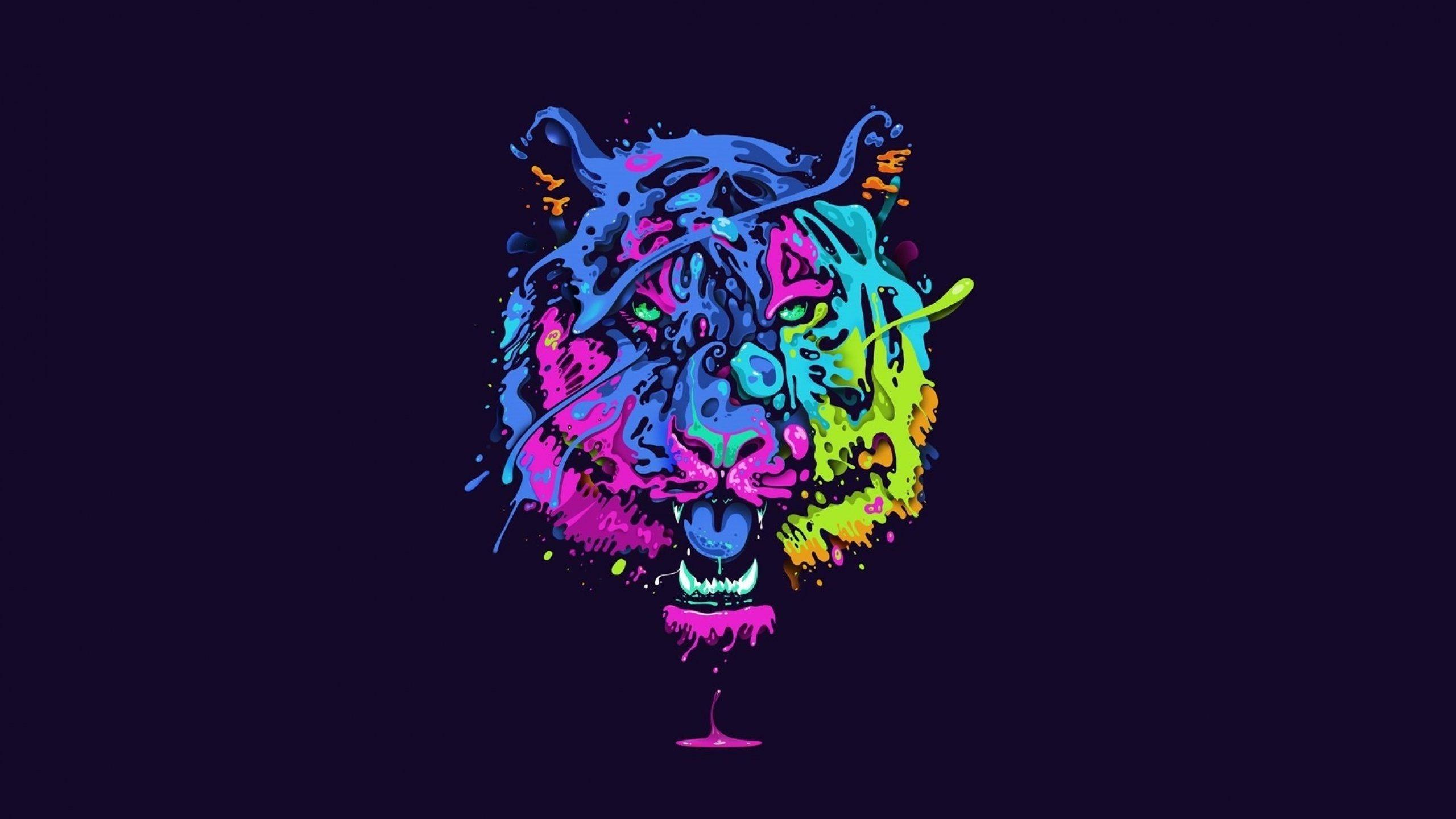 2560x1440 tiger, Tiger, Predator, Carnivore, Cat, Artwork, Psychedelic Wallpaper HD / Desktop and Mobile Background