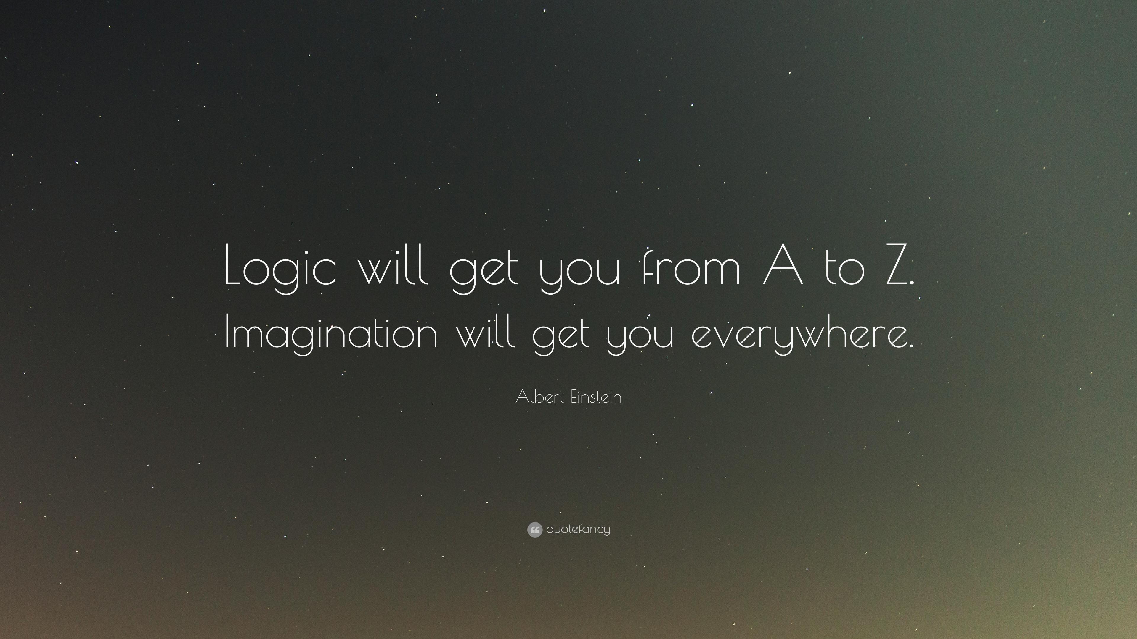 3840x2160 Albert Einstein Quote: “Logic will get you from A to Z. Imagination