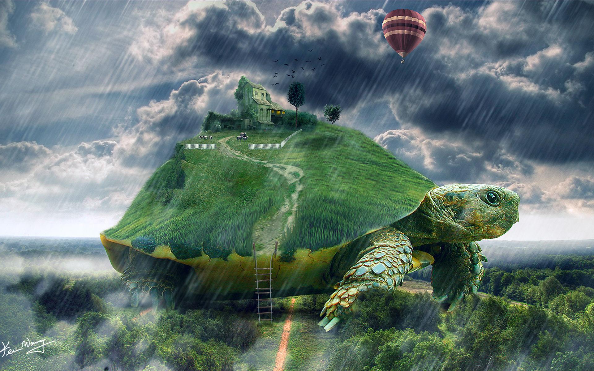 1920x1200 Mobile wallpaper: Animal, Artistic, Turtle, Psychedelic, Cgi, Manipulation, Trippy, 548265 download the picture for free