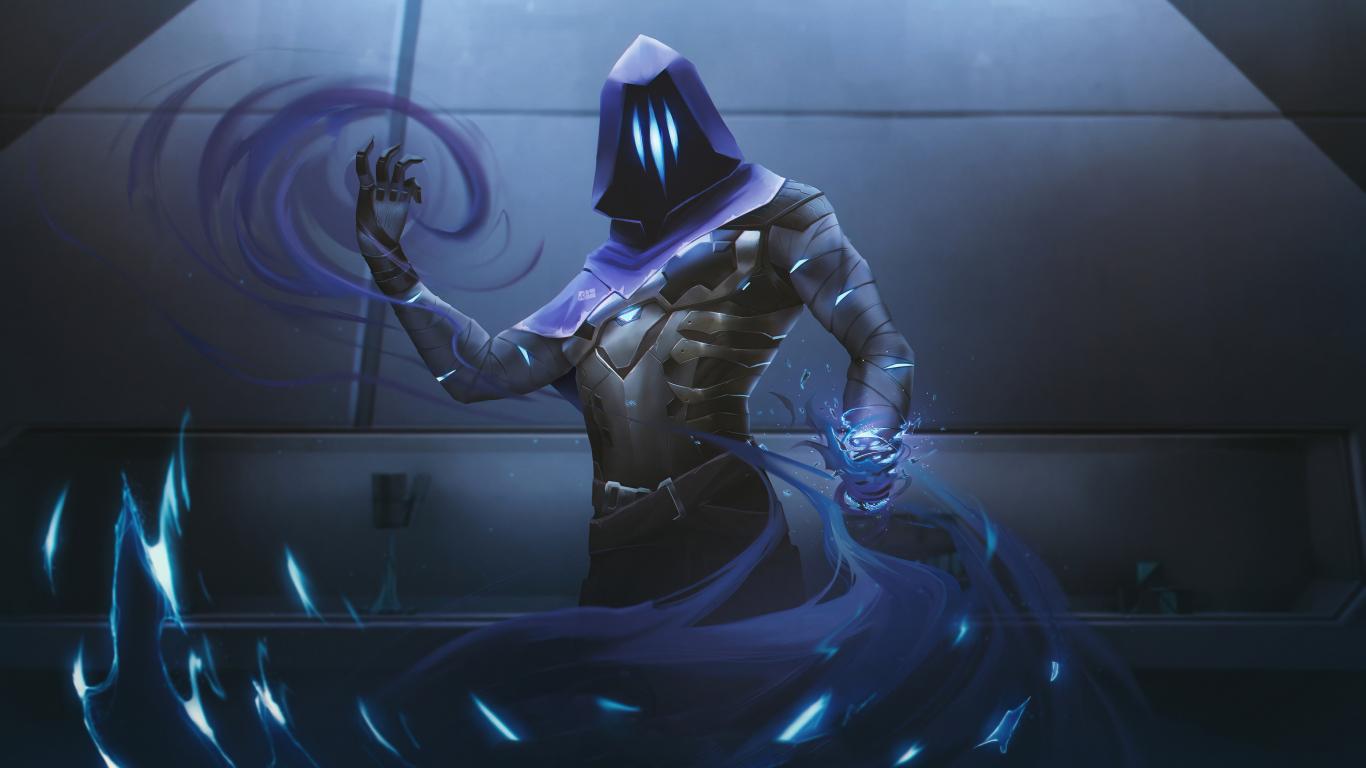 1366x768 Valorant omen game art wallpaper background