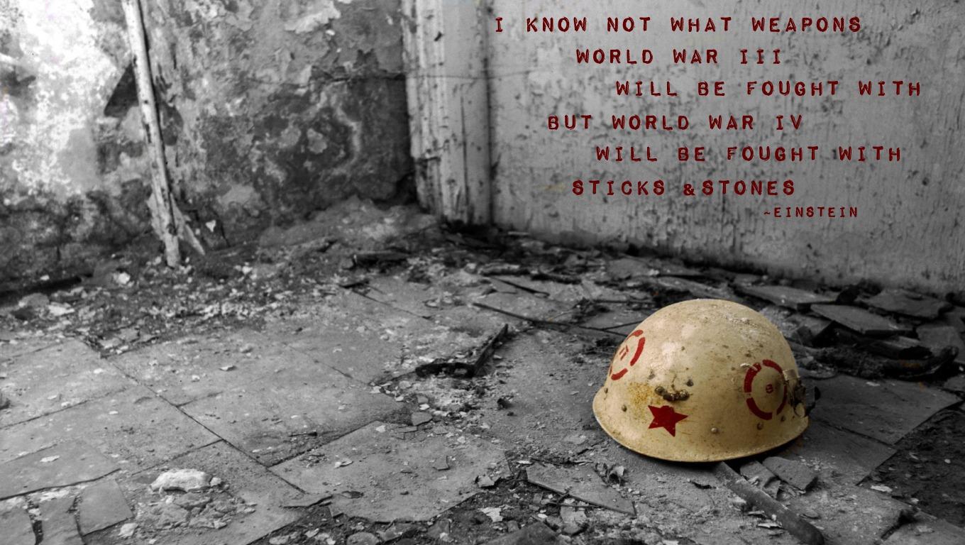 1360x768 World War Quote By Einstein Wallpaperx768